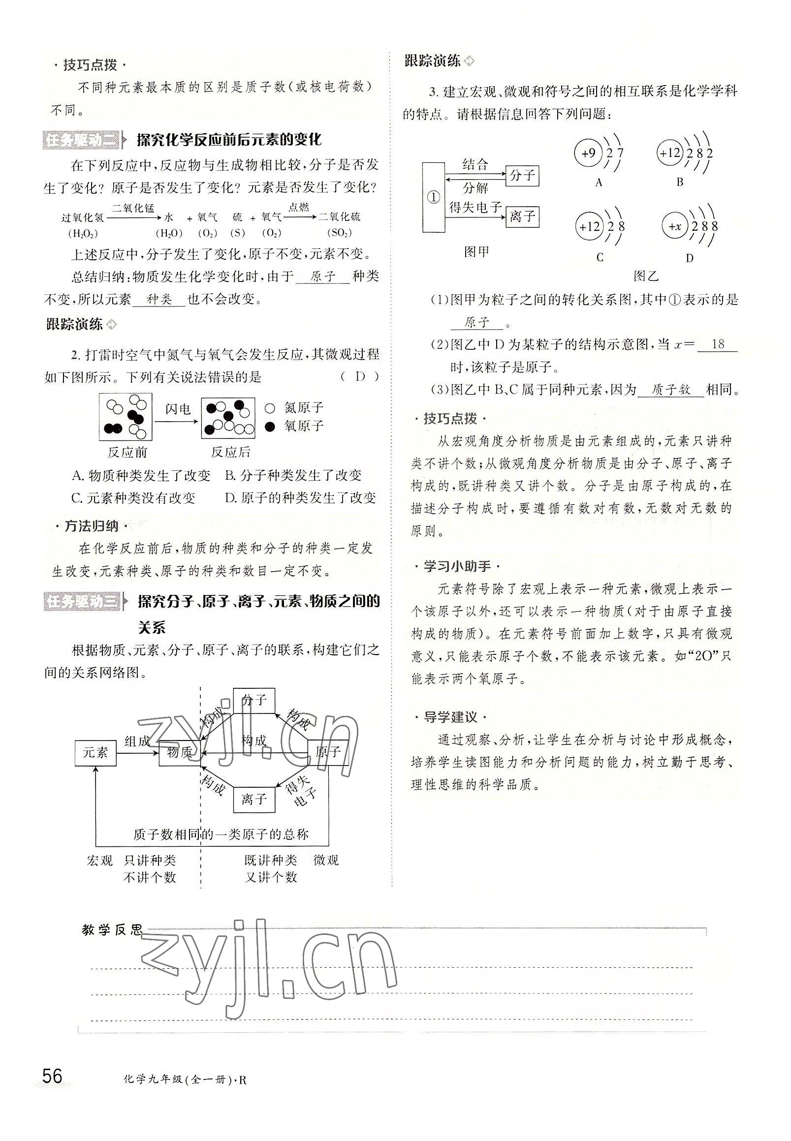 2022年金太陽分層作業(yè)本九年級化學全一冊人教版 參考答案第56頁