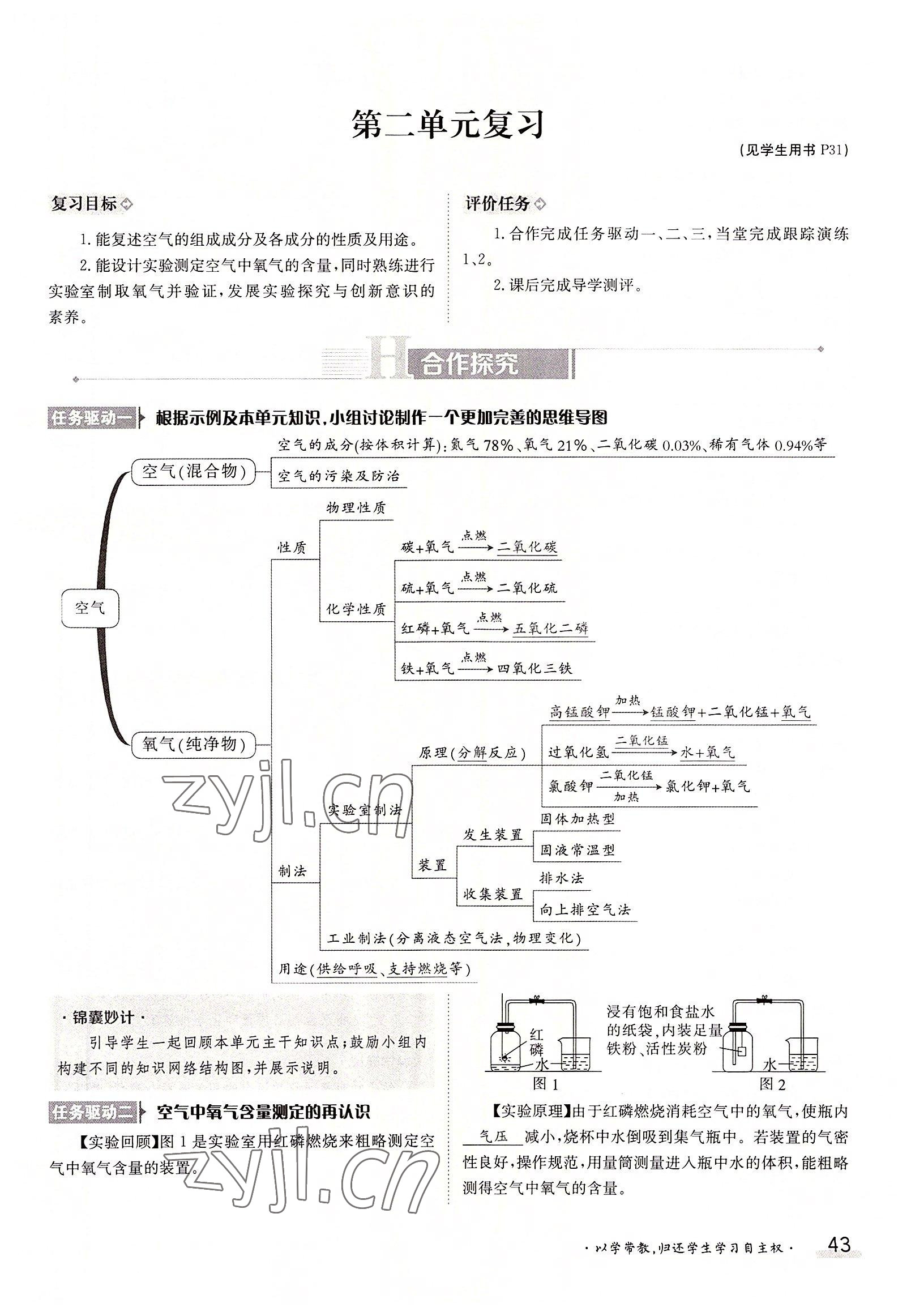 2022年金太陽分層作業(yè)本九年級化學(xué)全一冊人教版 參考答案第43頁