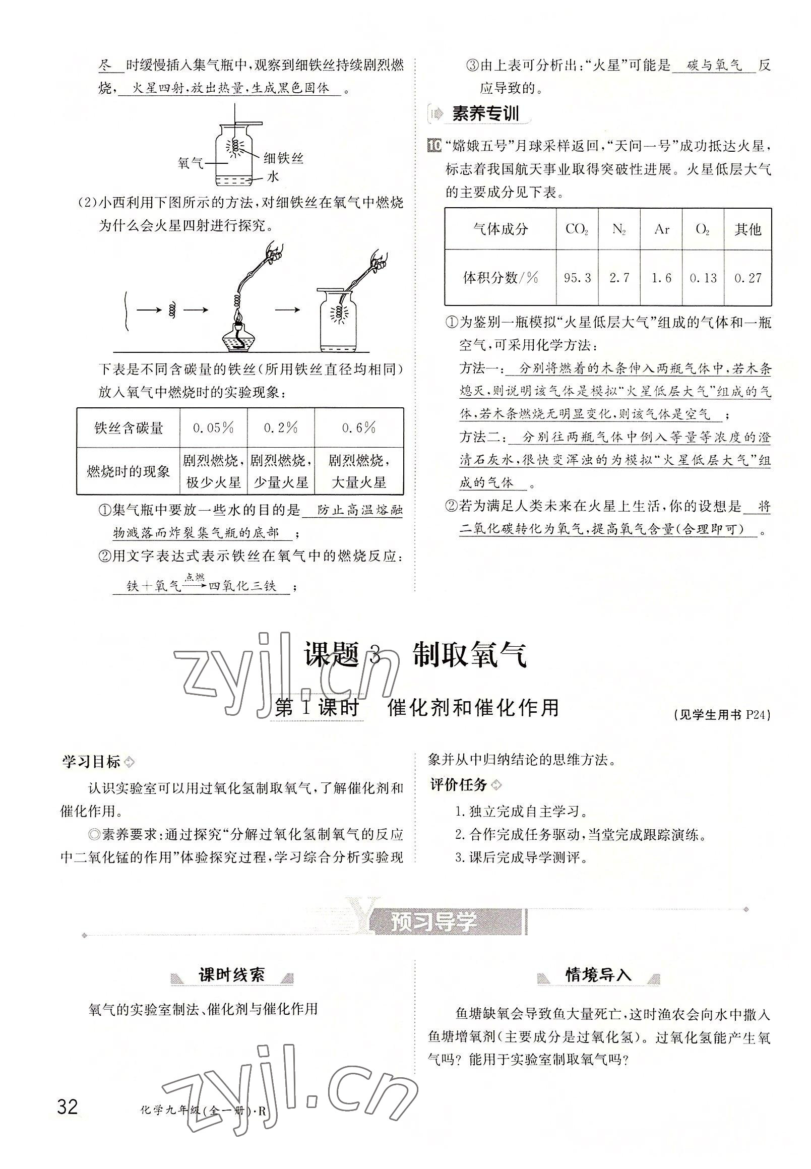 2022年金太陽(yáng)分層作業(yè)本九年級(jí)化學(xué)全一冊(cè)人教版 參考答案第32頁(yè)