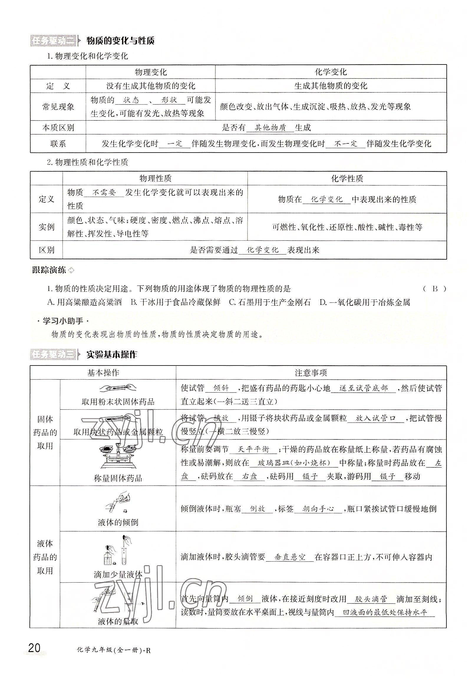 2022年金太陽(yáng)分層作業(yè)本九年級(jí)化學(xué)全一冊(cè)人教版 參考答案第20頁(yè)