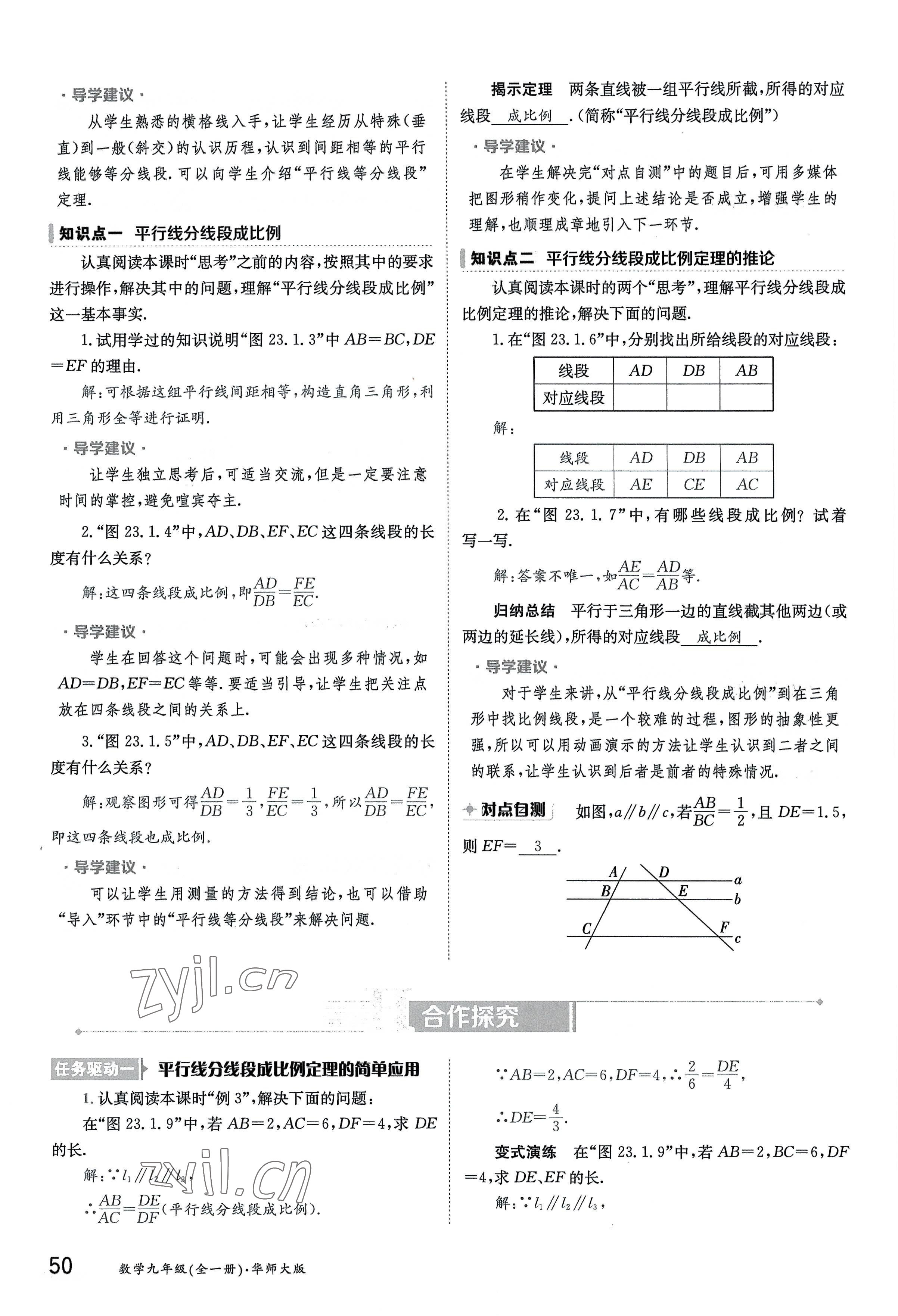 2022年金太陽分層作業(yè)本九年級數(shù)學(xué)全一冊華師大版 參考答案第50頁