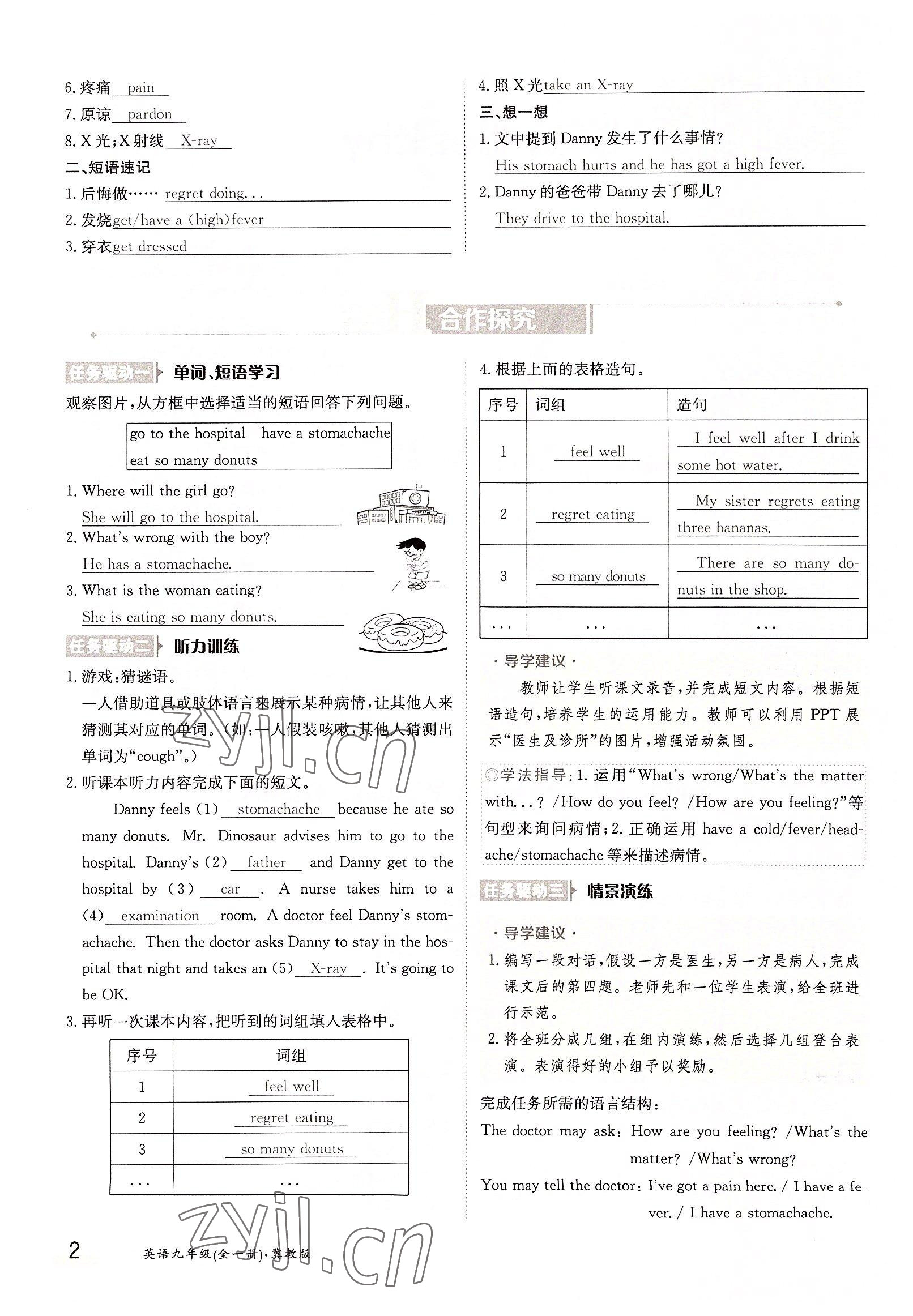 2022年金太陽分層作業(yè)本九年級英語全一冊冀教版 參考答案第2頁