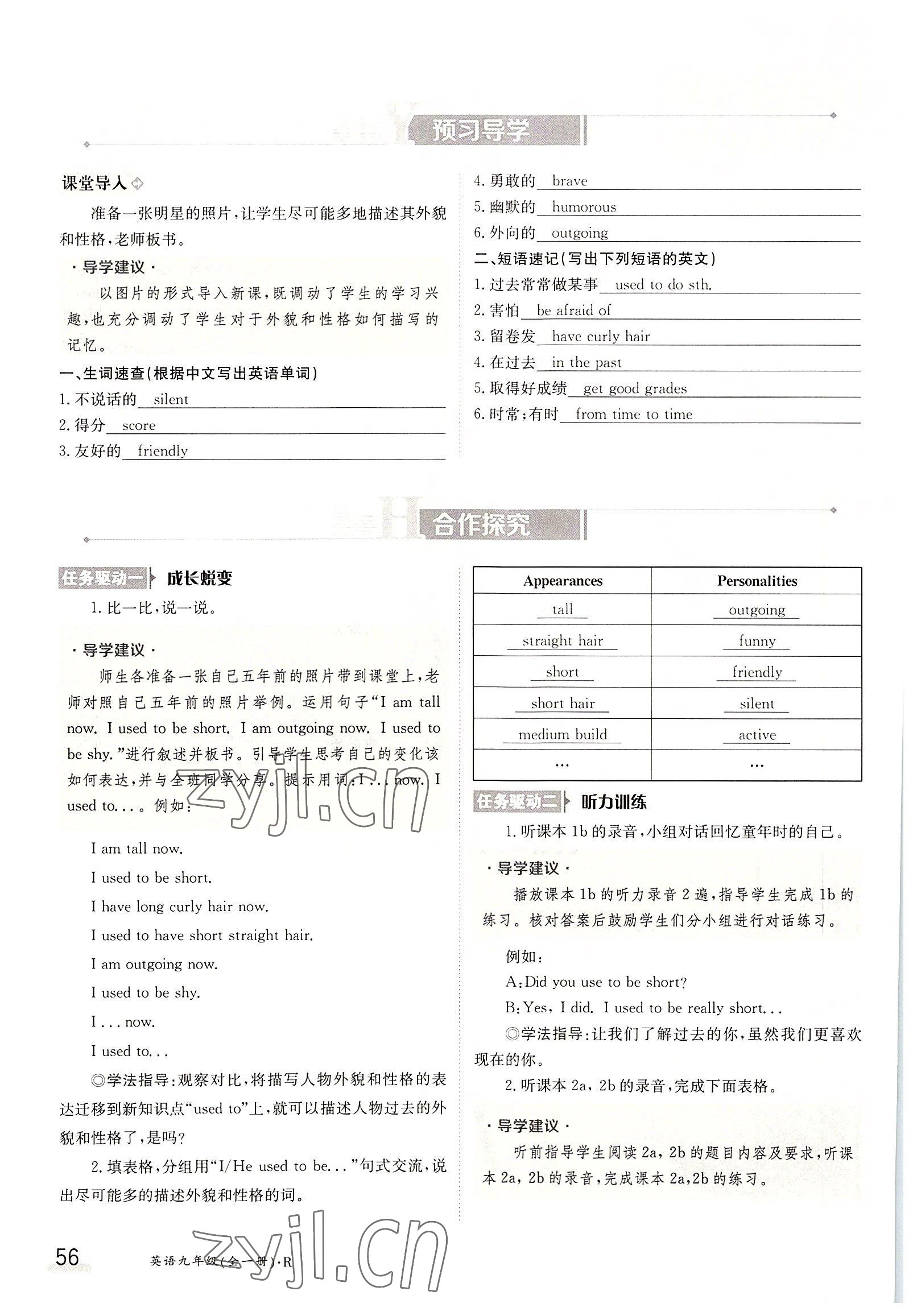 2022年金太陽分層作業(yè)本九年級英語全一冊人教版 參考答案第56頁