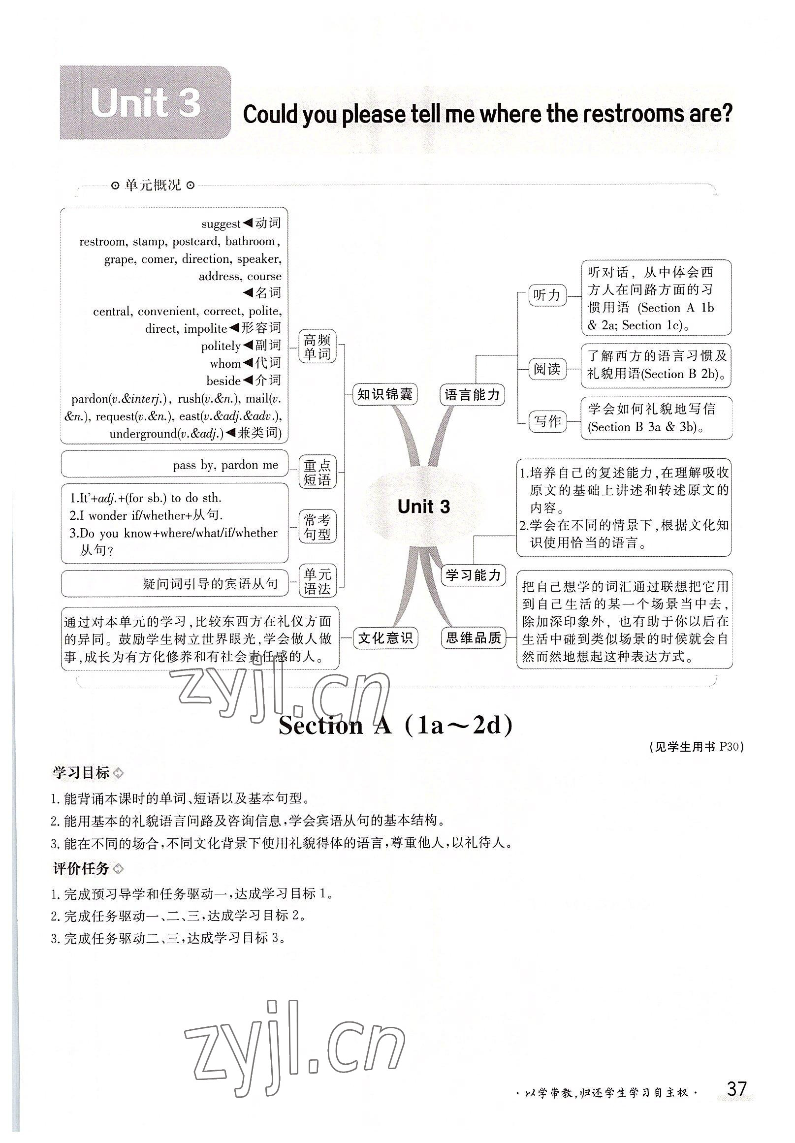 2022年金太陽分層作業(yè)本九年級英語全一冊人教版 參考答案第37頁