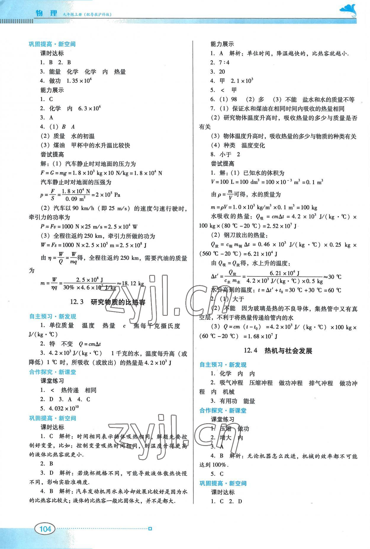 2022年南方新课堂金牌学案九年级物理上册沪粤版 第4页