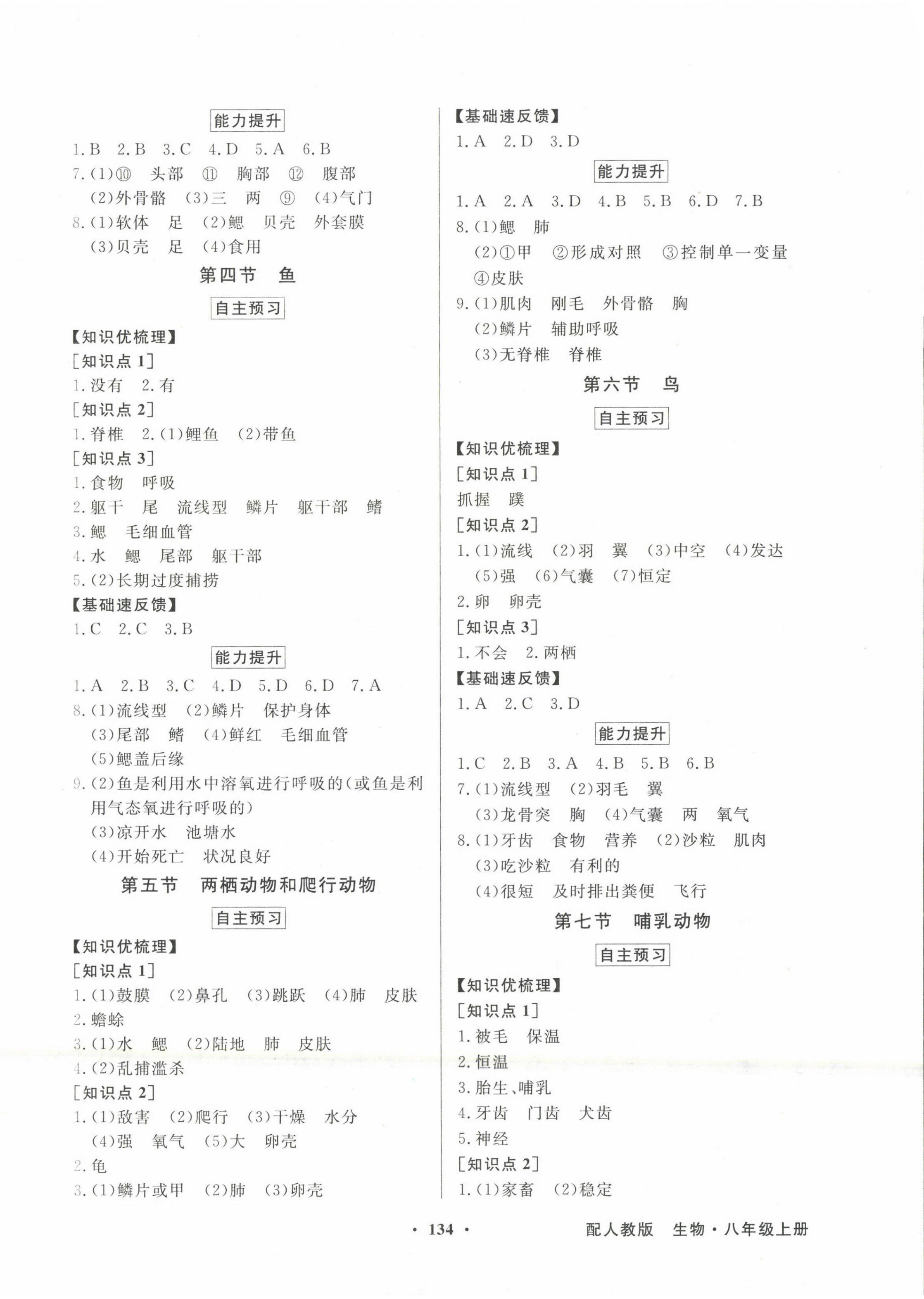 2022年同步導(dǎo)學(xué)與優(yōu)化訓(xùn)練八年級生物上冊人教版 第2頁