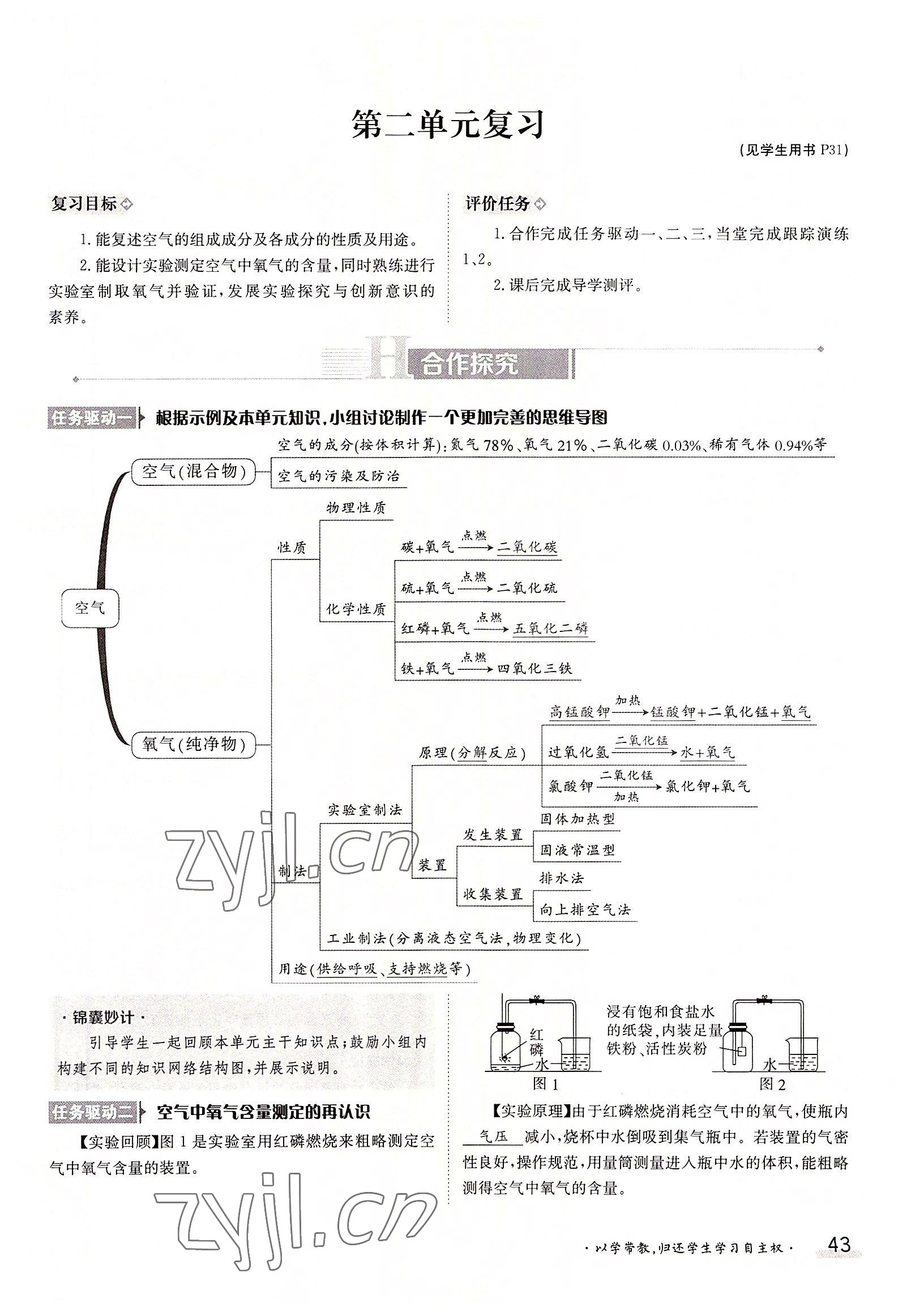 2022年三段六步導學測評九年級化學全一冊人教版 參考答案第43頁
