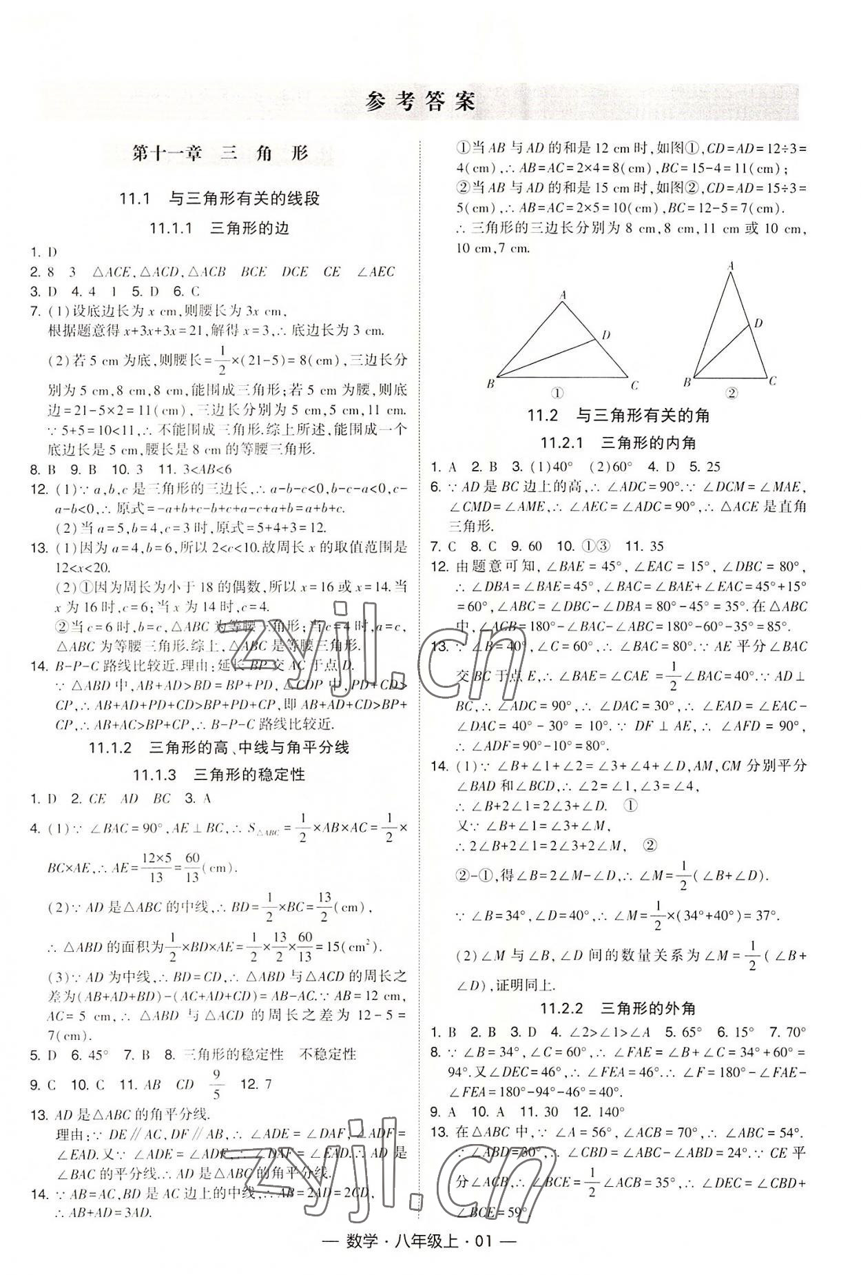 2022年经纶学典课时作业八年级数学上册人教版 第1页