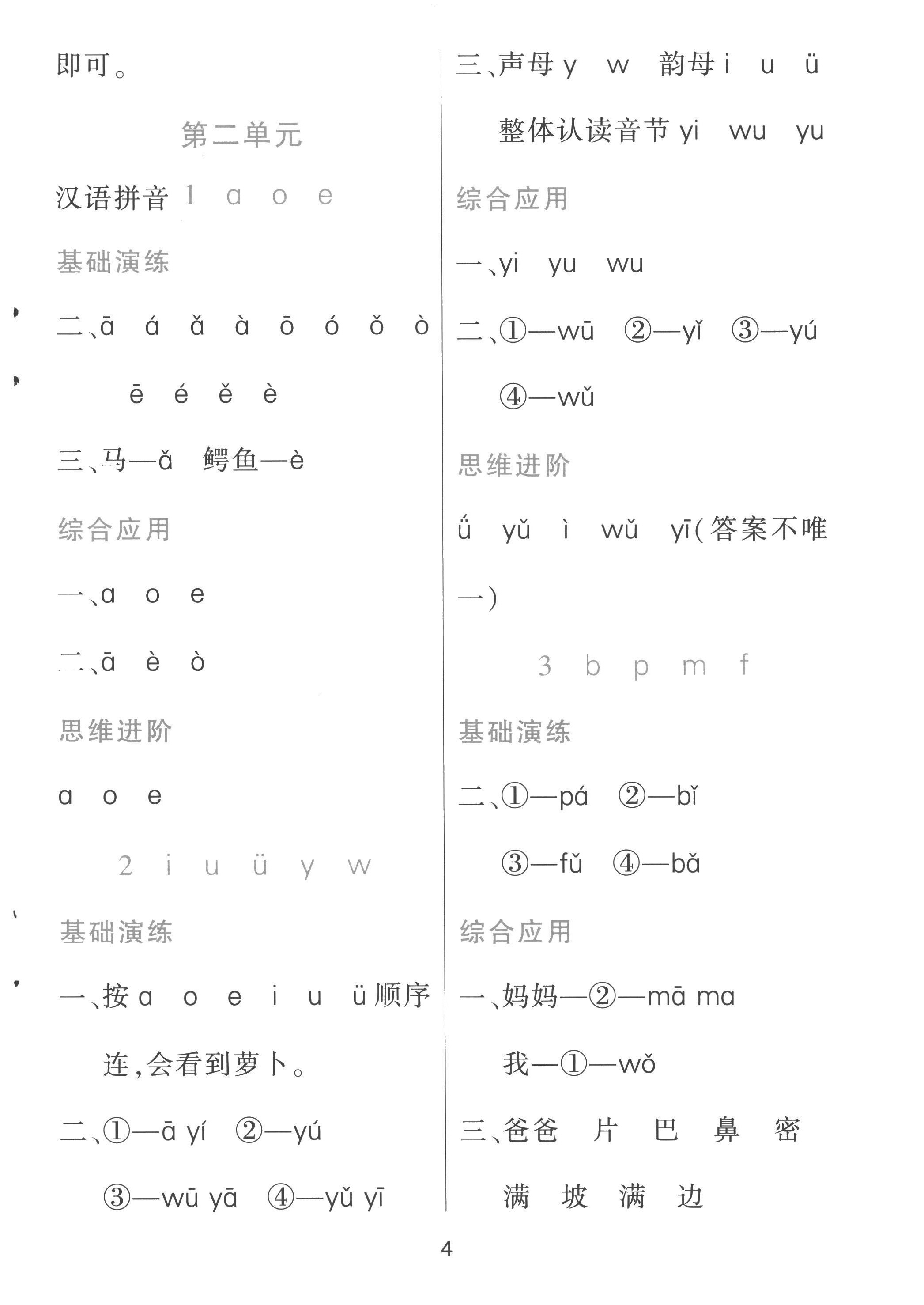 2022年資源與評(píng)價(jià)黑龍江教育出版社一年級(jí)語(yǔ)文上冊(cè)人教版 第4頁(yè)