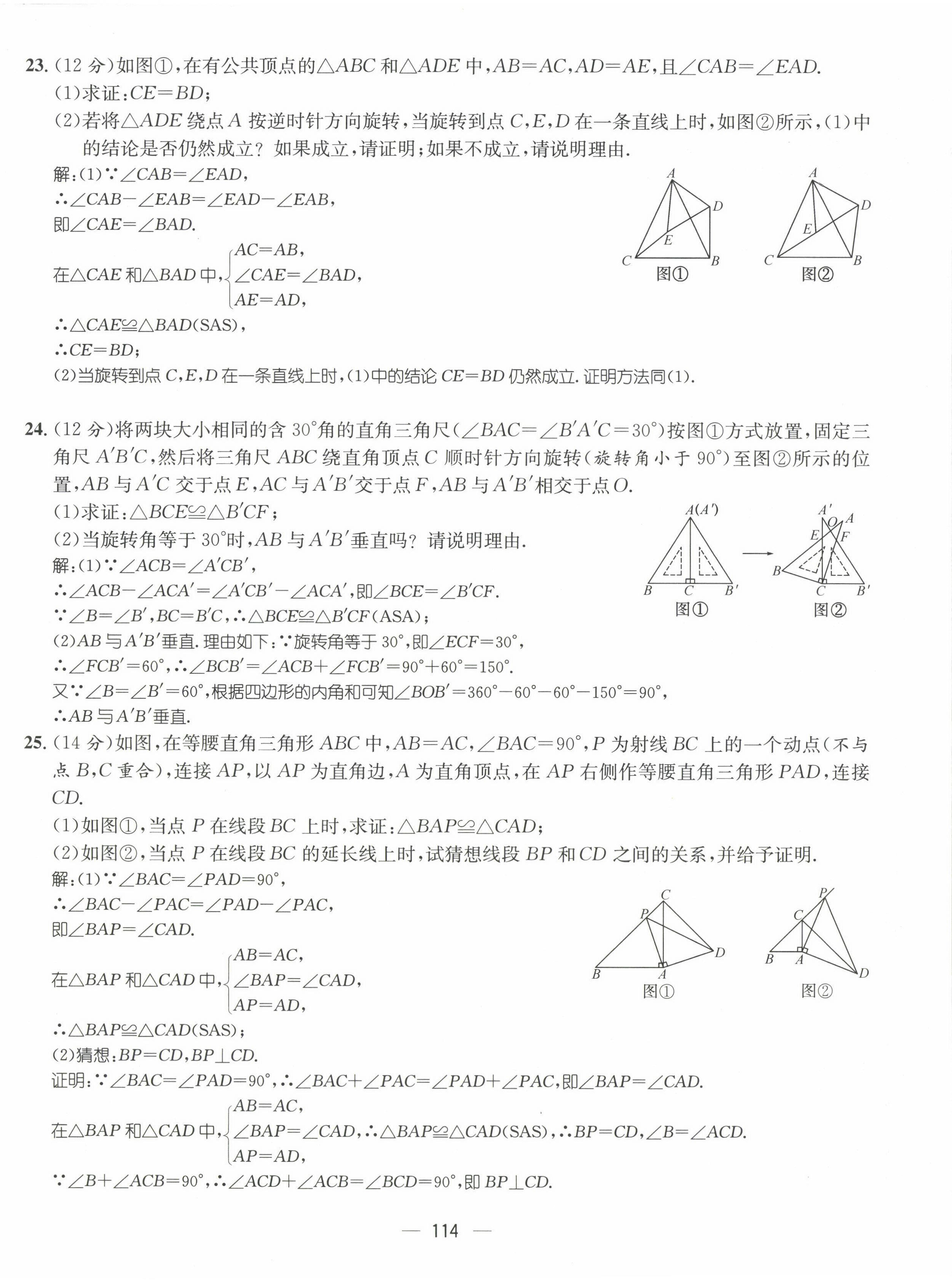 2022年名师测控八年级数学上册人教版贵阳专版 参考答案第24页