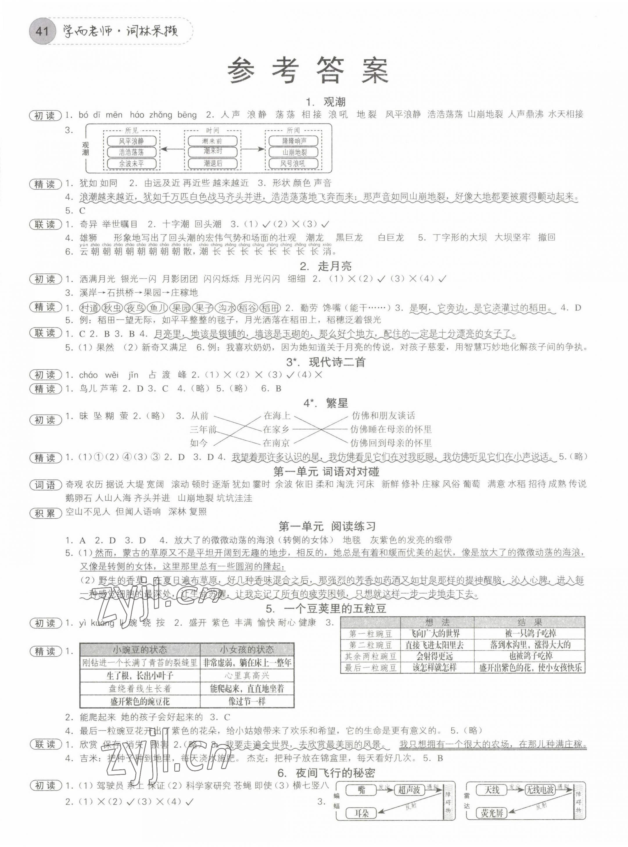 2022年學而老師詞林采擷四年級語文上冊人教版浙江專版 第1頁