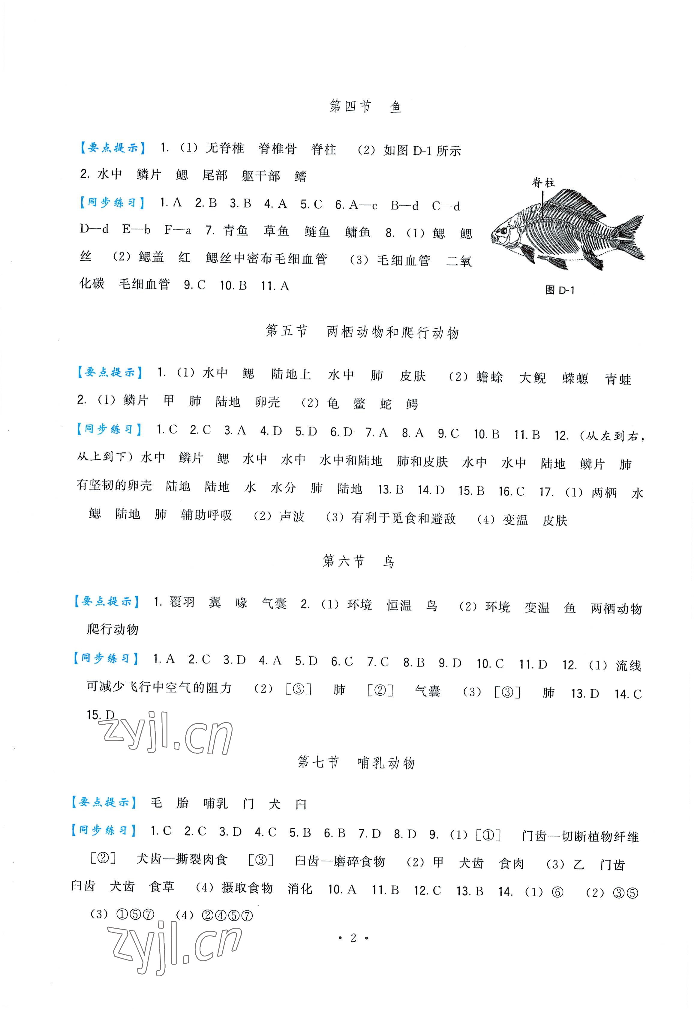 2022年頂尖課課練八年級生物上冊人教版 第2頁