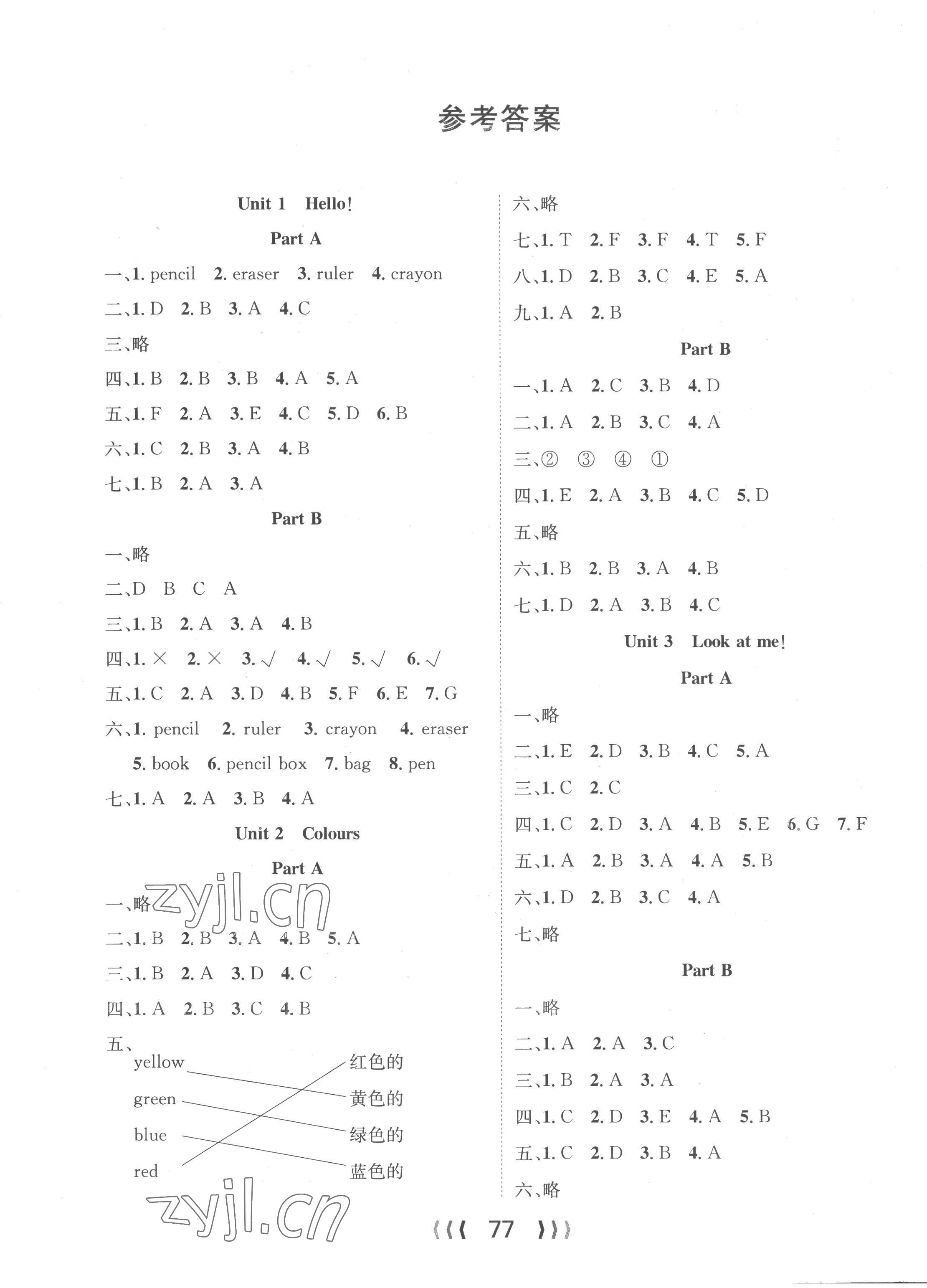 2022年優(yōu)質(zhì)課堂導(dǎo)學(xué)案三年級英語上冊人教版 第1頁