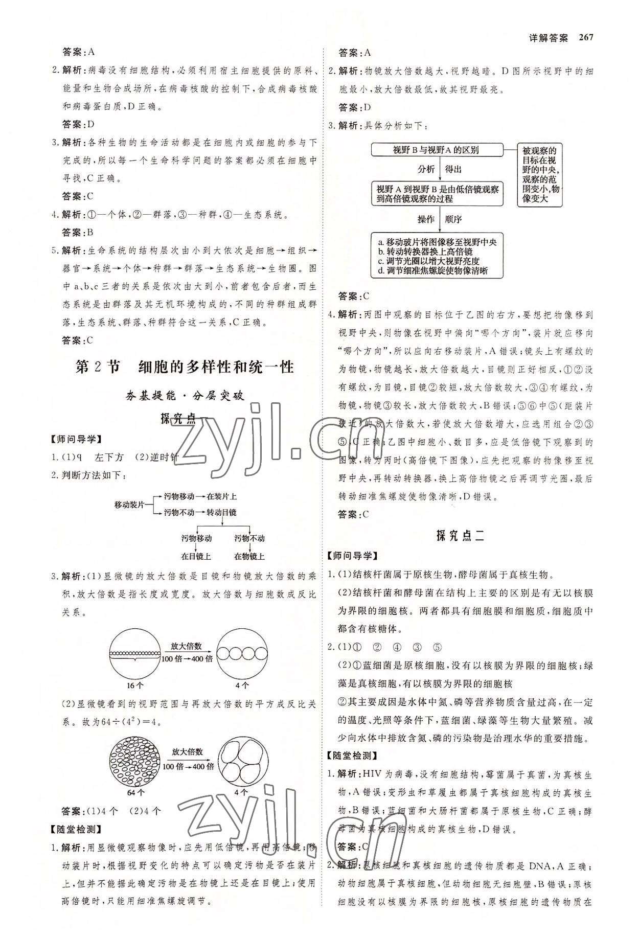 2022年師說(shuō)高中生物必修1人教版 參考答案第2頁(yè)