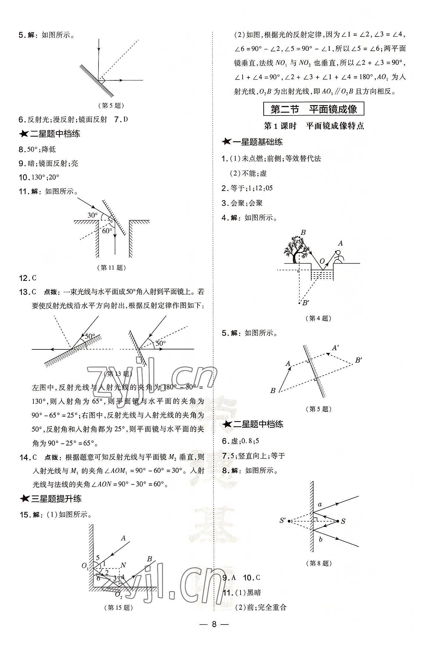 2022年点拨训练八年级物理上册沪科版安徽专版 第8页