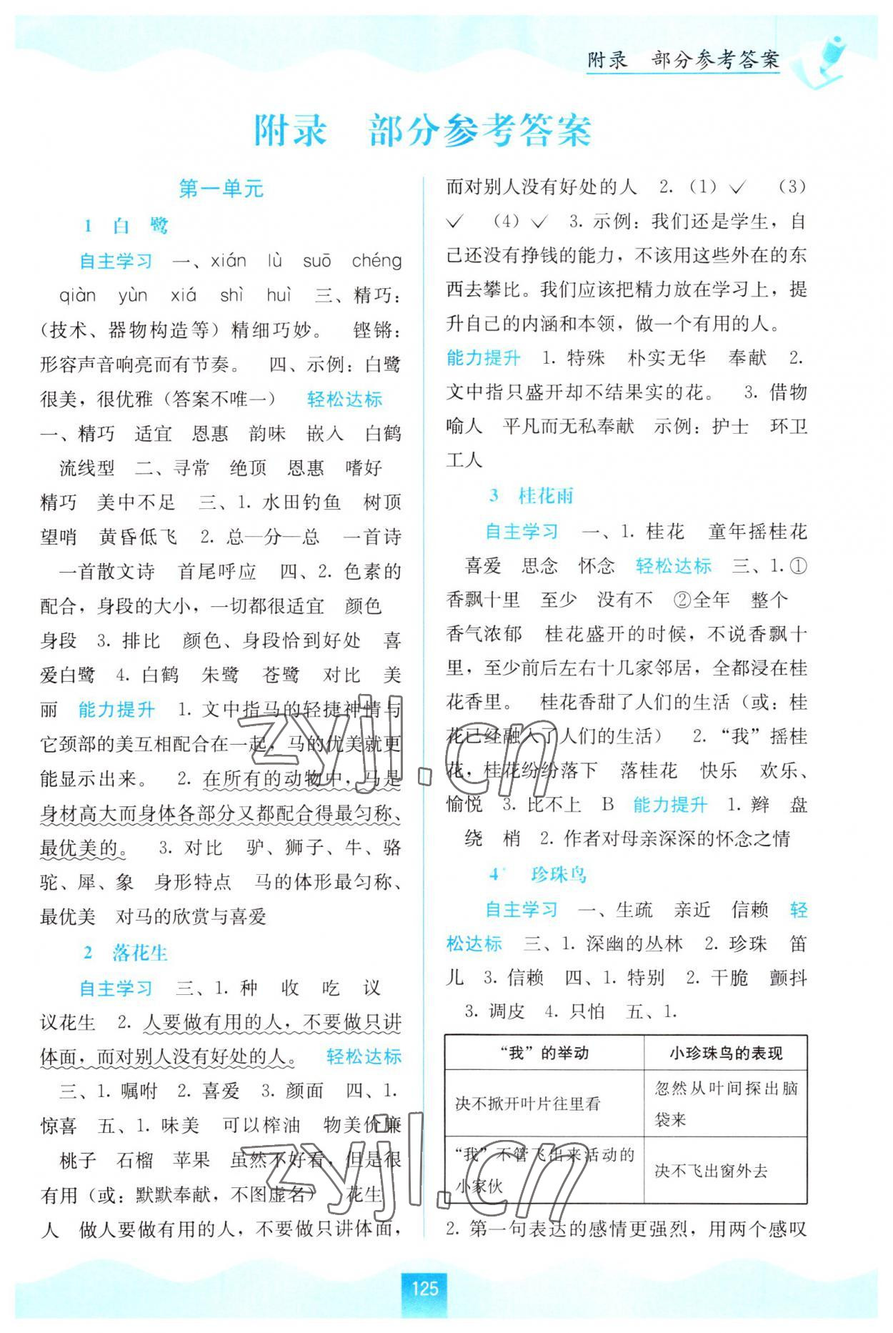 2022年自主學(xué)習(xí)能力測評五年級語文上冊人教版 第1頁