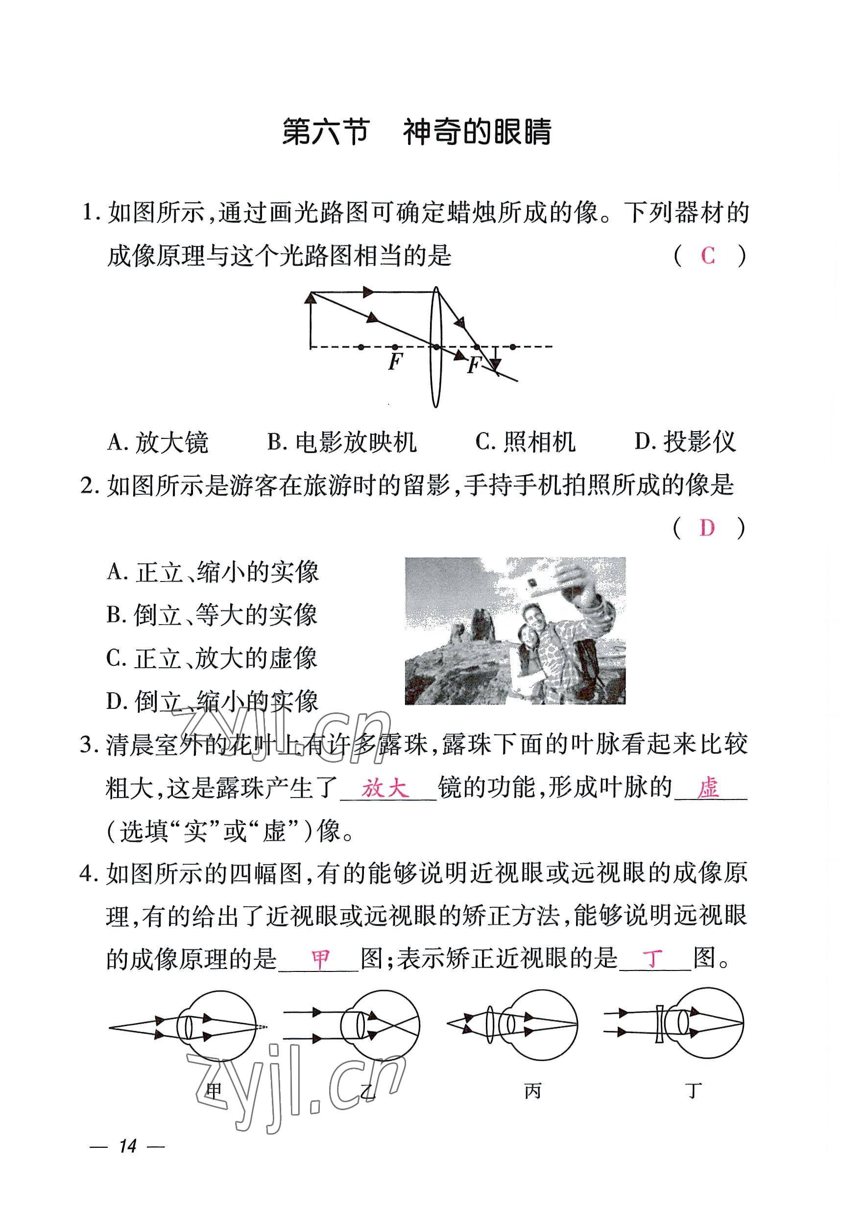 2022年本土攻略八年级物理上册沪科版 参考答案第42页