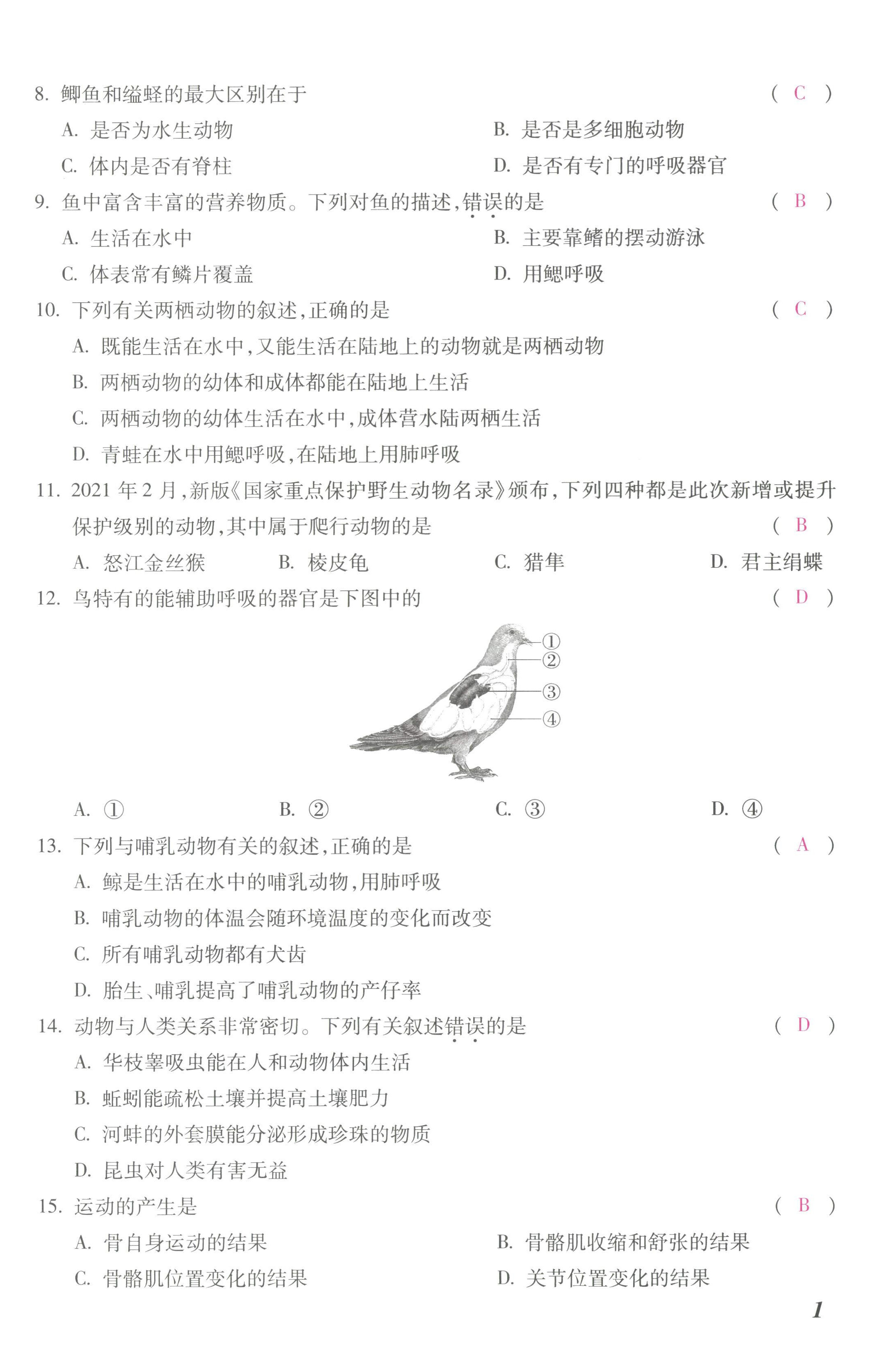 2022年本土攻略八年級(jí)生物上冊(cè)人教版 第2頁