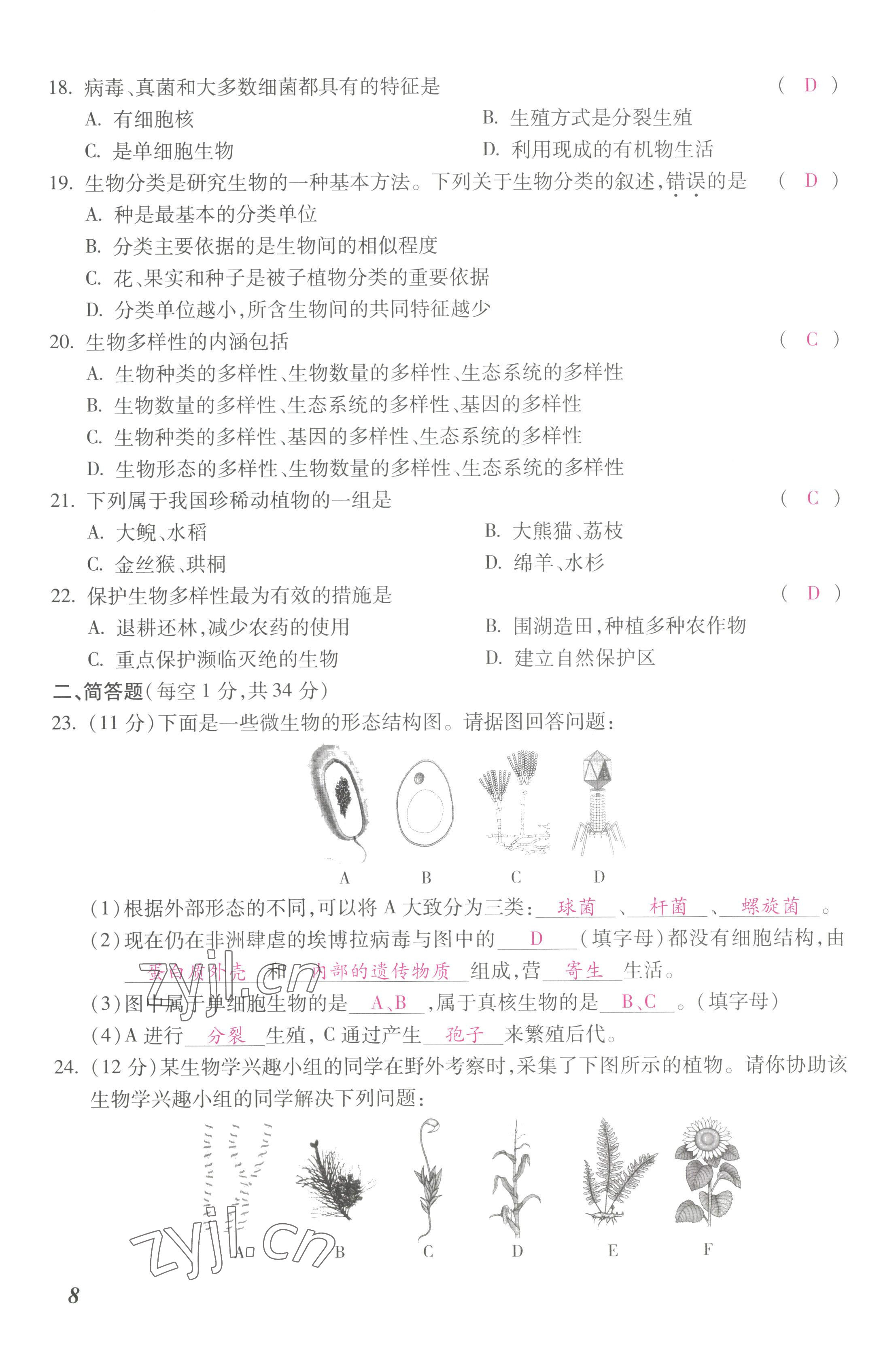 2022年本土攻略八年級生物上冊人教版 第15頁