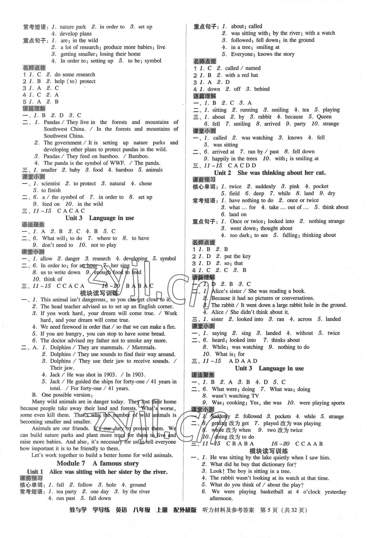 2022年教與學(xué)學(xué)導(dǎo)練八年級(jí)英語上冊(cè)外研版 第5頁