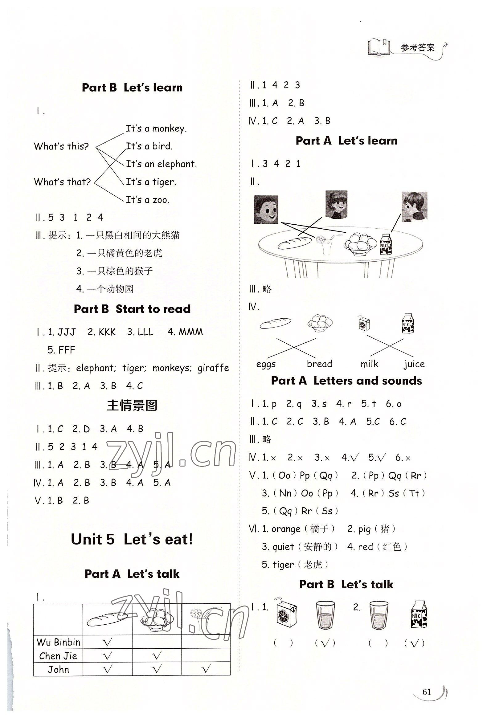 2022年小學同步練習冊三年級英語上冊人教版山東科學技術(shù)出版社 參考答案第4頁