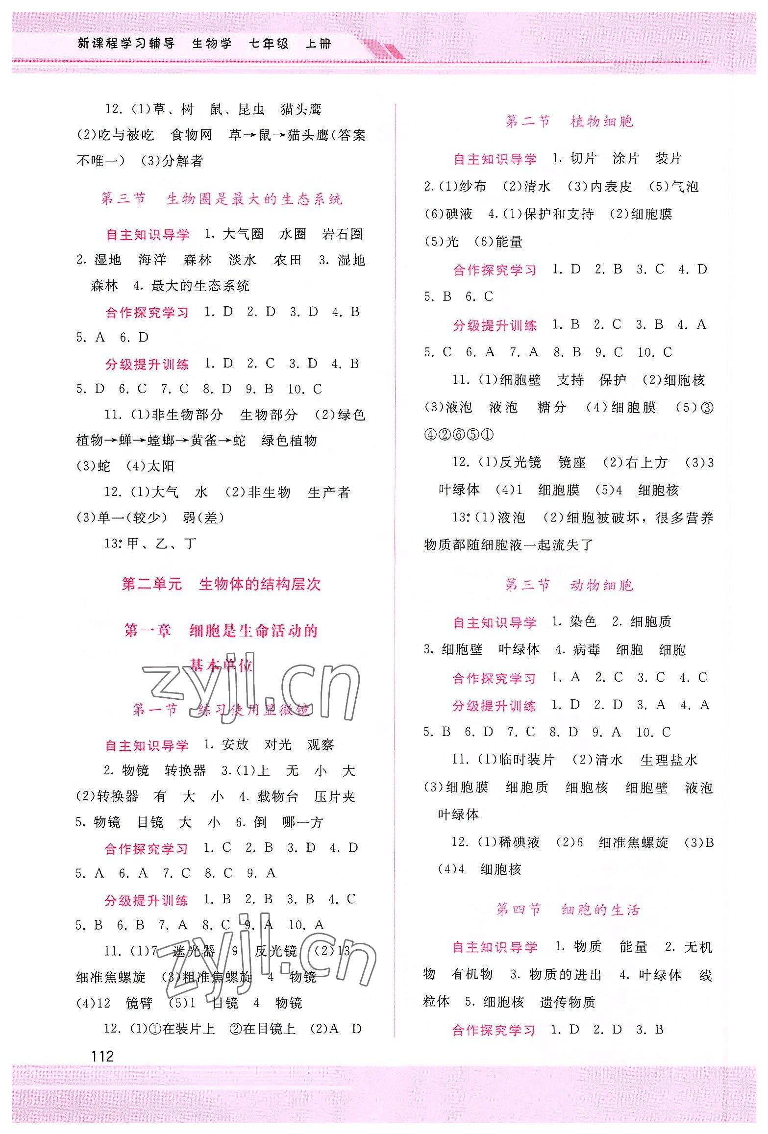 2022年新課程學(xué)習(xí)輔導(dǎo)七年級生物上冊人教版 第2頁