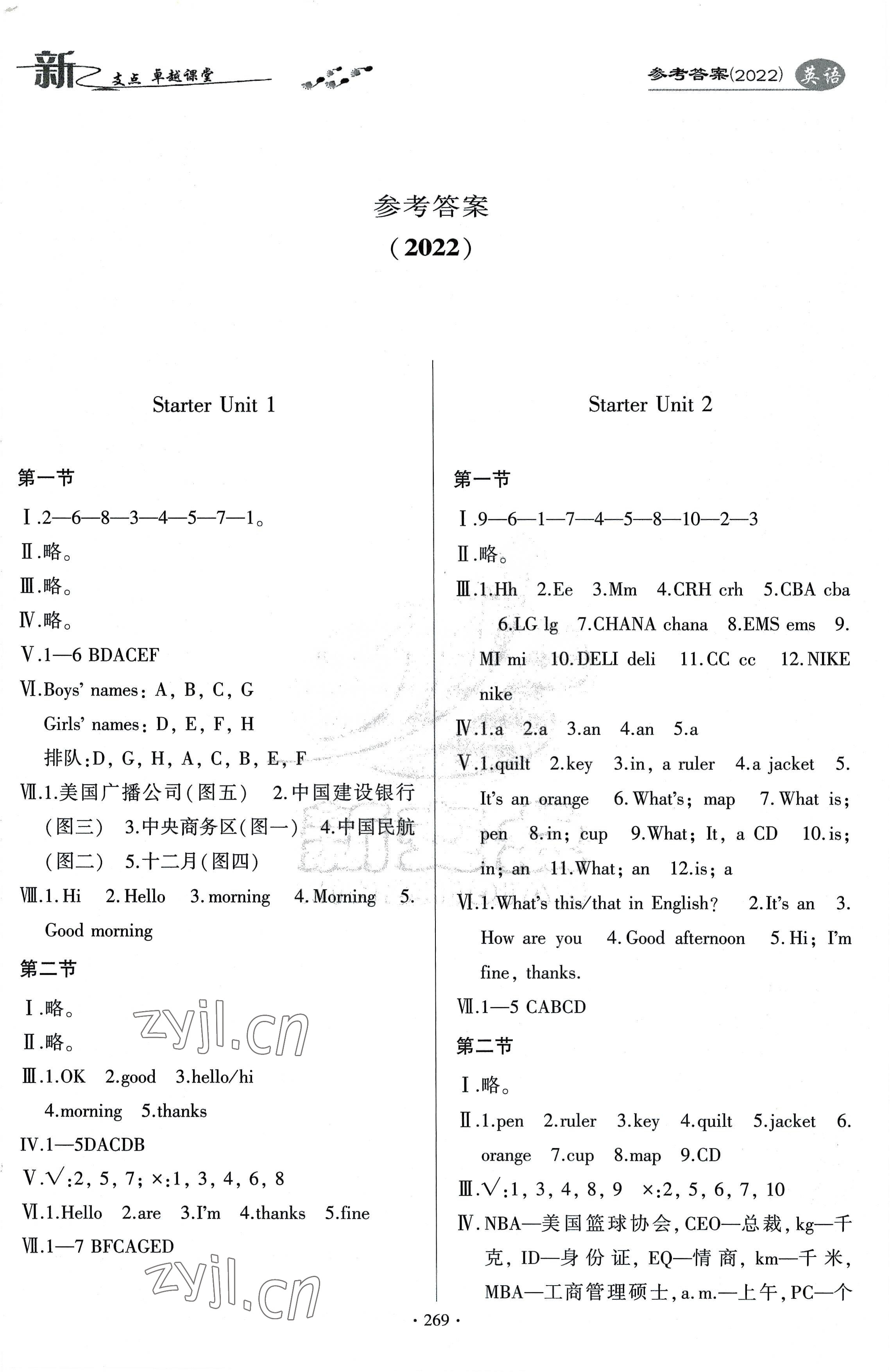 2022年新支點(diǎn)卓越課堂七年級(jí)英語上冊(cè)人教版 第1頁