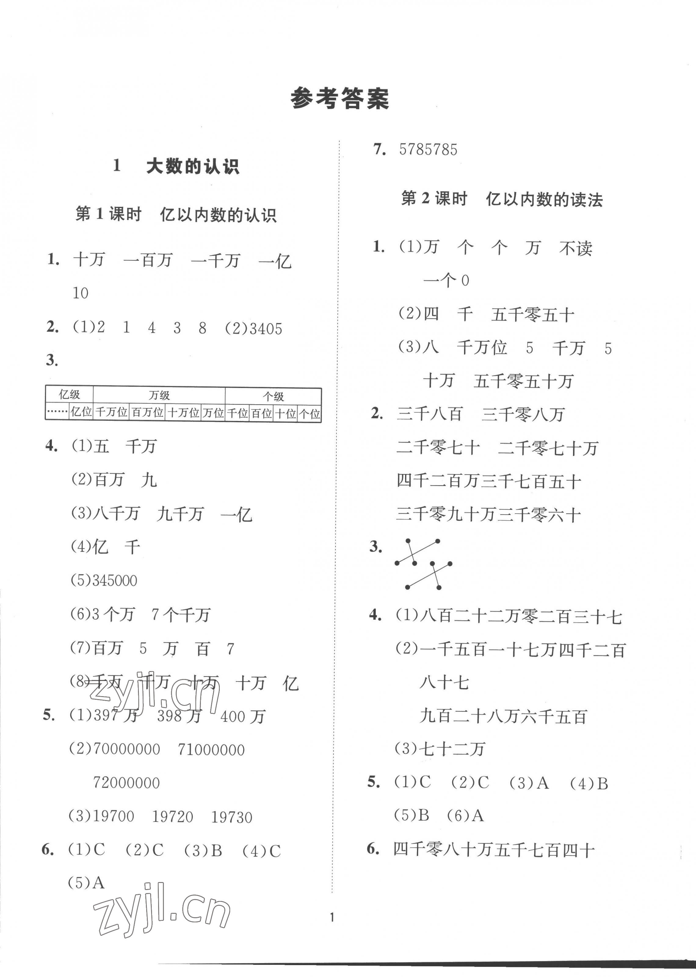 2022年同步學堂導學測四年級數學上冊人教版 第1頁