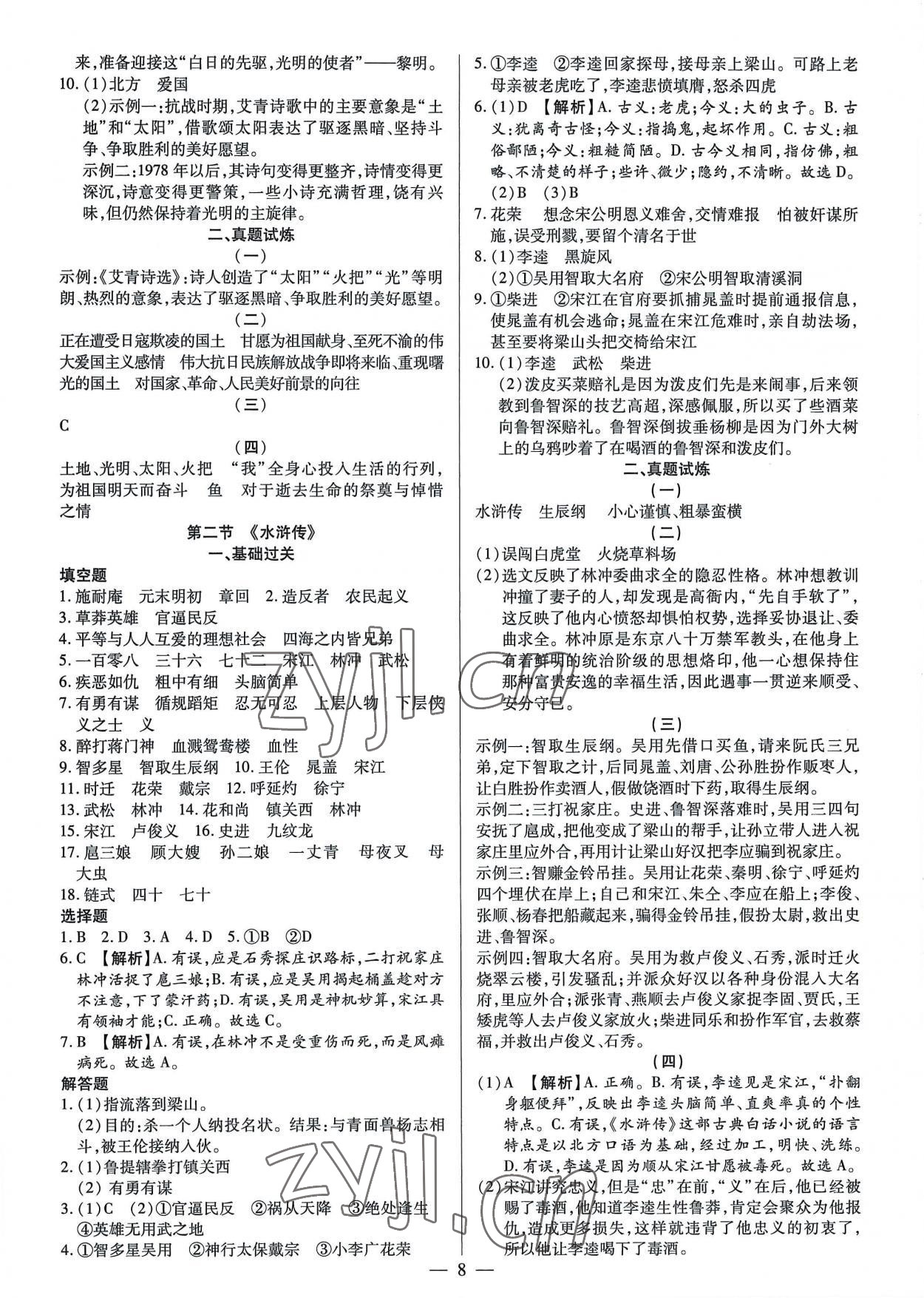 2022年基礎(chǔ)精練九年級語文全一冊人教版深圳專版 第8頁