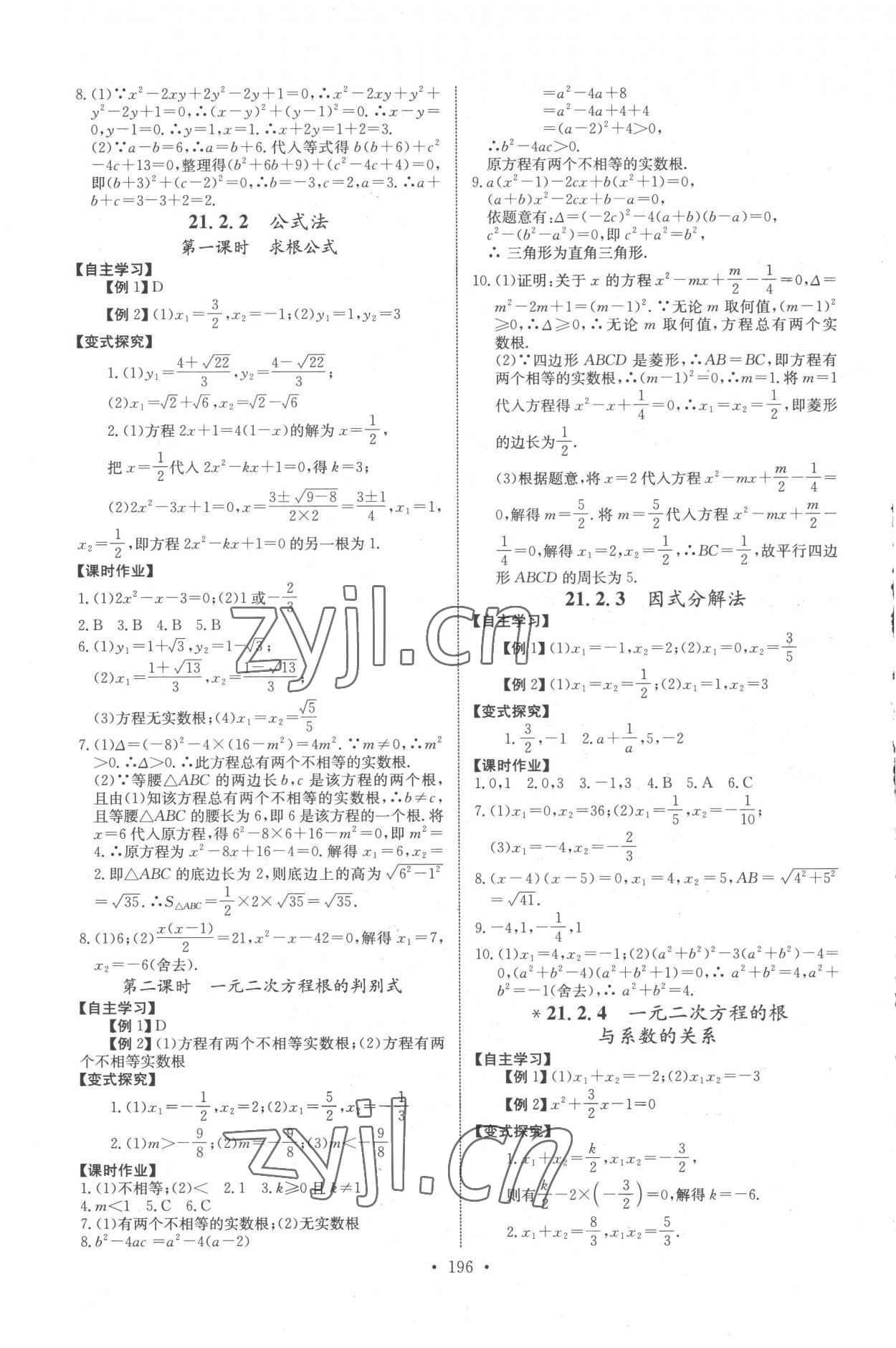 2022年長江全能學(xué)案同步練習(xí)冊九年級數(shù)學(xué)全一冊人教版 第2頁