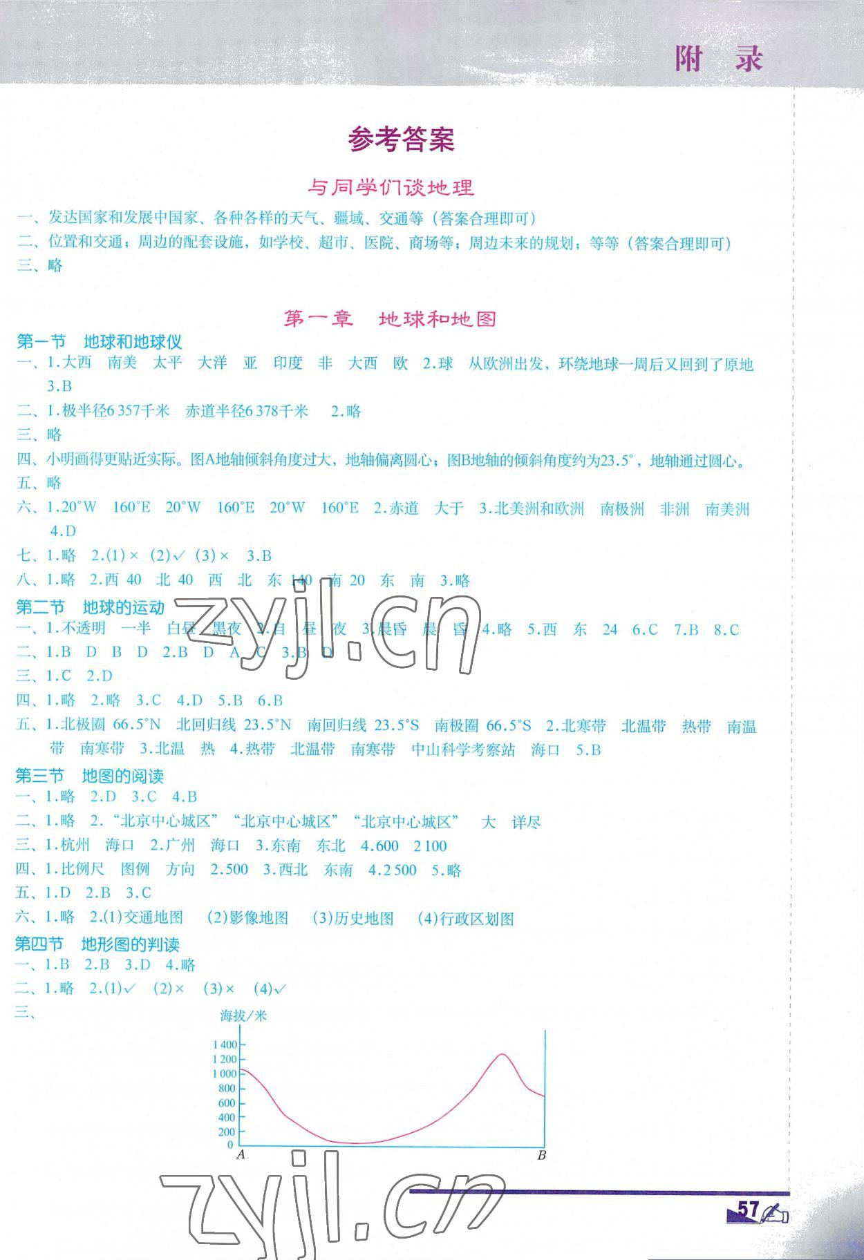 2022年填充圖冊地質(zhì)出版社七年級地理上冊人教版 第1頁