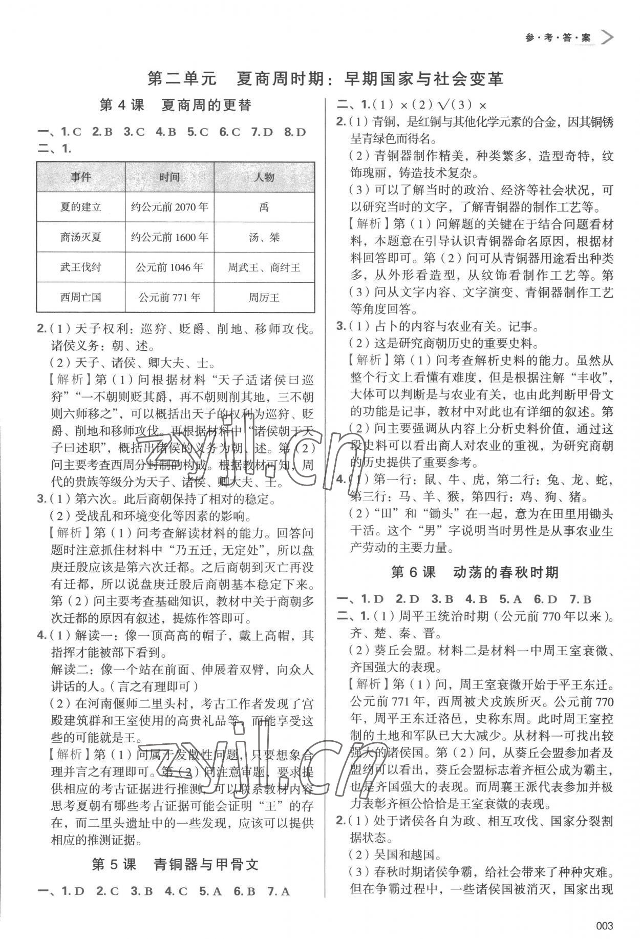 2022年学习质量监测七年级历史上册人教版 第3页