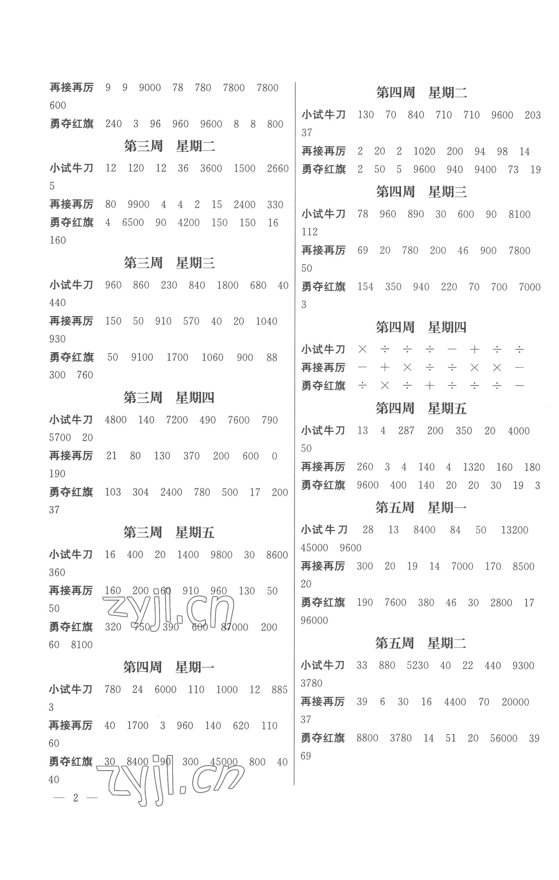 2022年口算心算速算五年級上冊蘇教版江蘇鳳凰美術(shù)出版社 第2頁