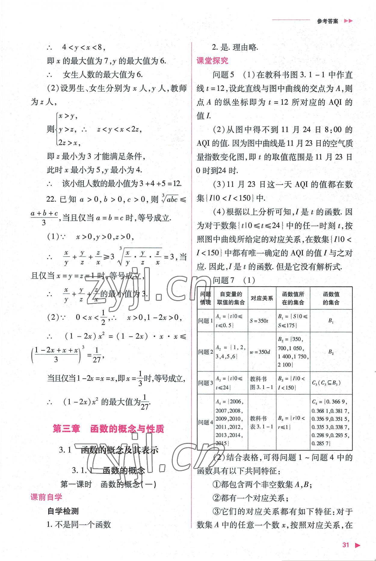 2022年普通高中新課程同步練習(xí)冊高中數(shù)學(xué)必修第一冊人教版 第31頁