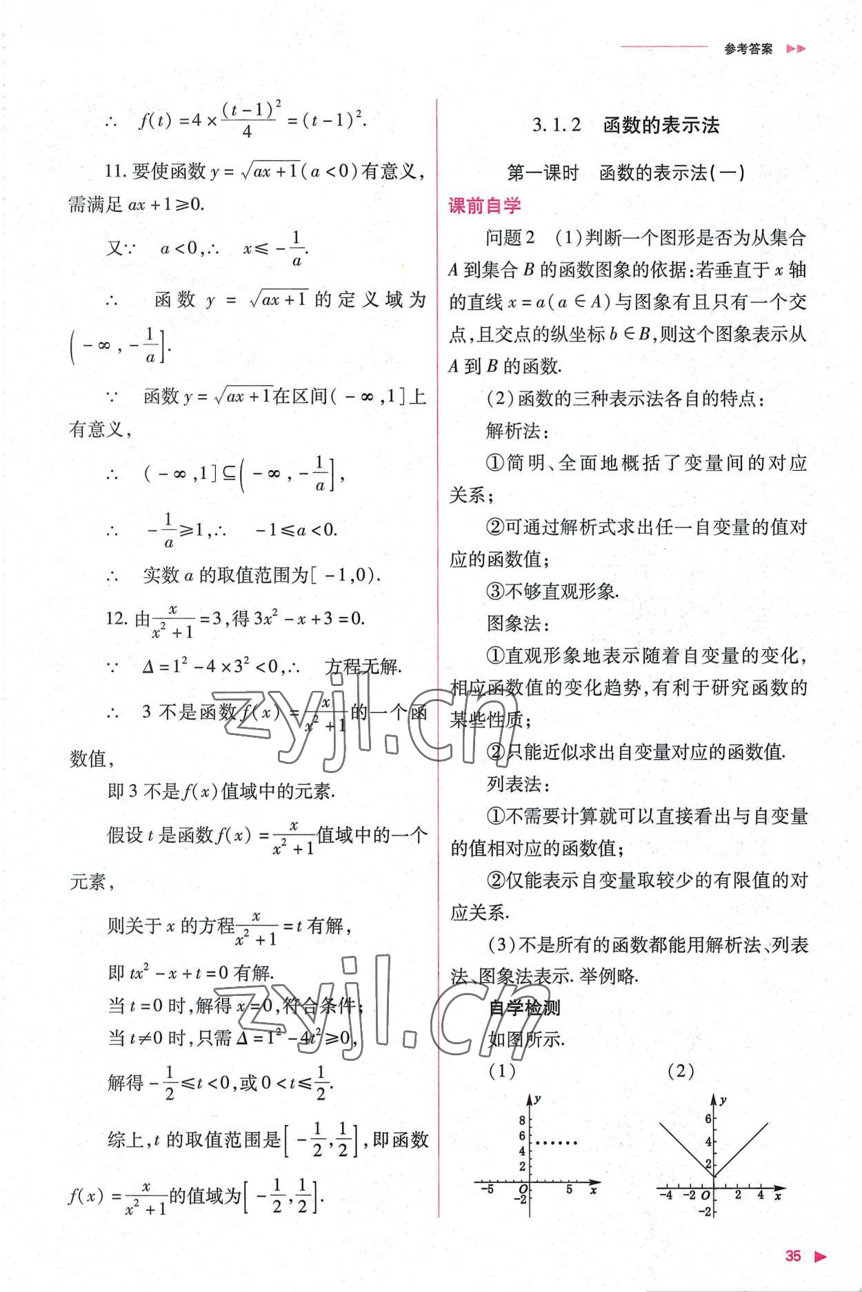 2022年普通高中新課程同步練習(xí)冊(cè)高中數(shù)學(xué)必修第一冊(cè)人教版 第35頁