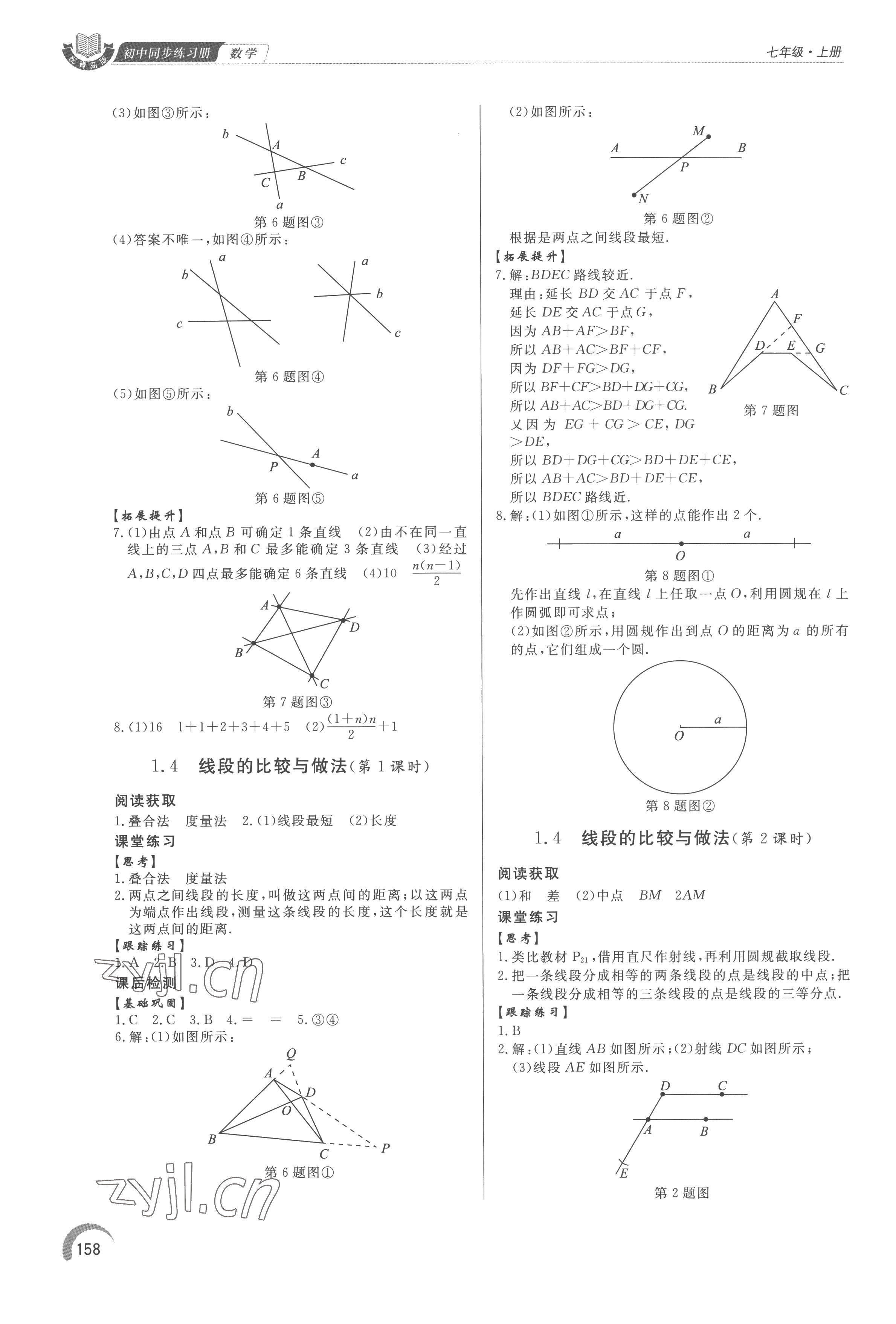 2022年同步練習(xí)冊(cè)泰山出版社七年級(jí)數(shù)學(xué)上冊(cè)青島版 參考答案第3頁(yè)