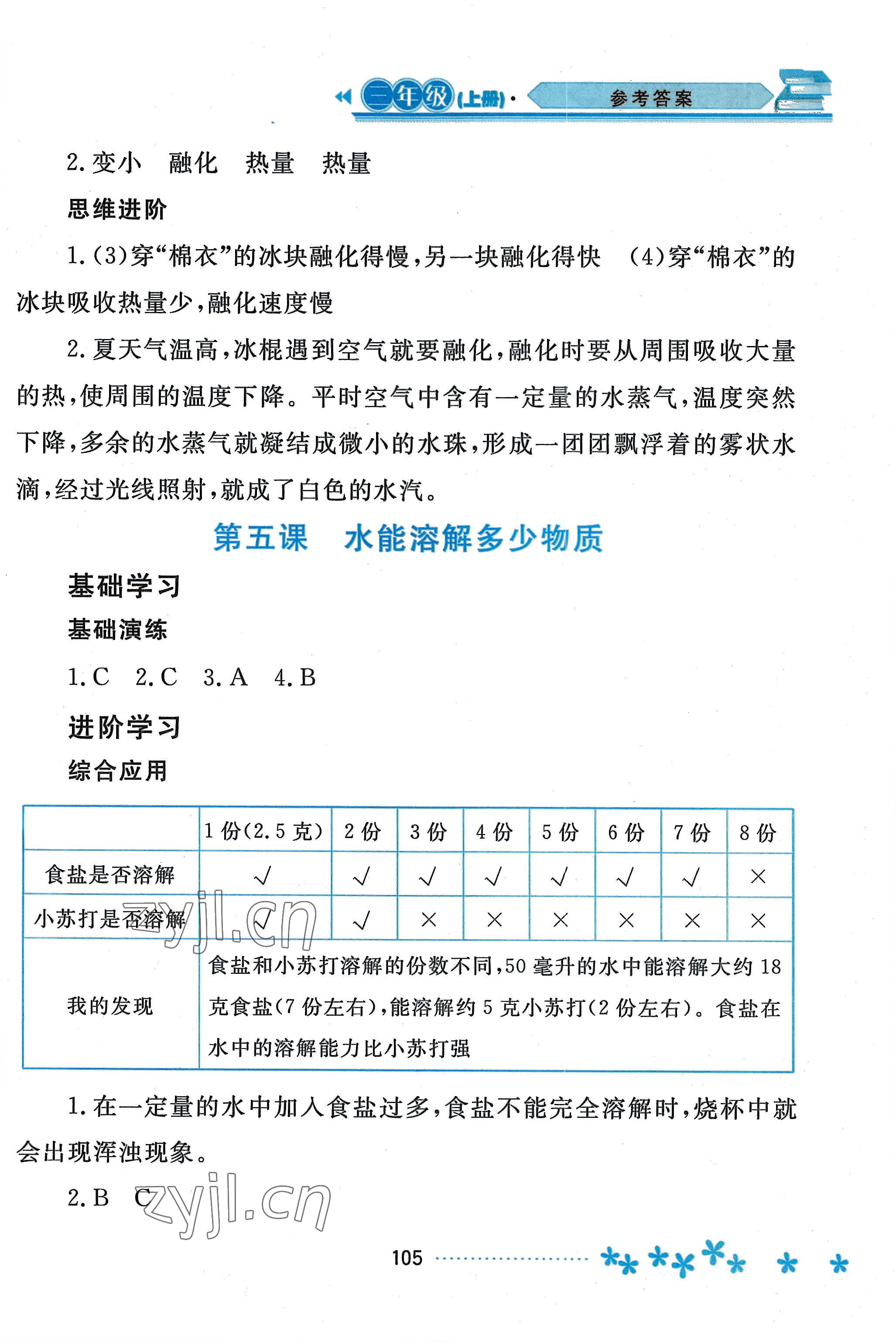 2022年資源與評價黑龍江教育出版社三年級科學上冊教科版 參考答案第4頁