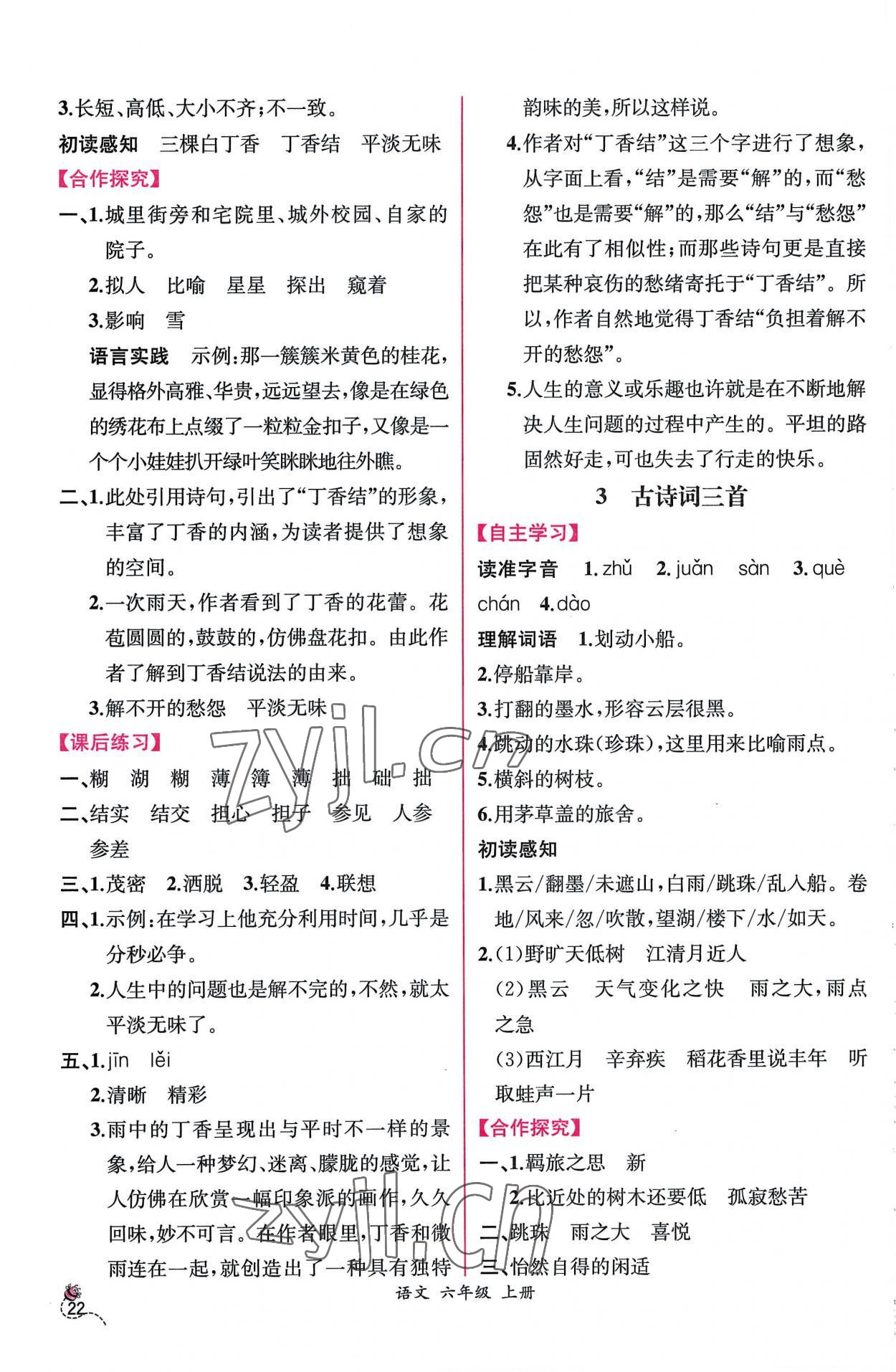 2022年同步導(dǎo)學(xué)案課時(shí)練六年級(jí)語(yǔ)文上冊(cè)人教版 第2頁(yè)