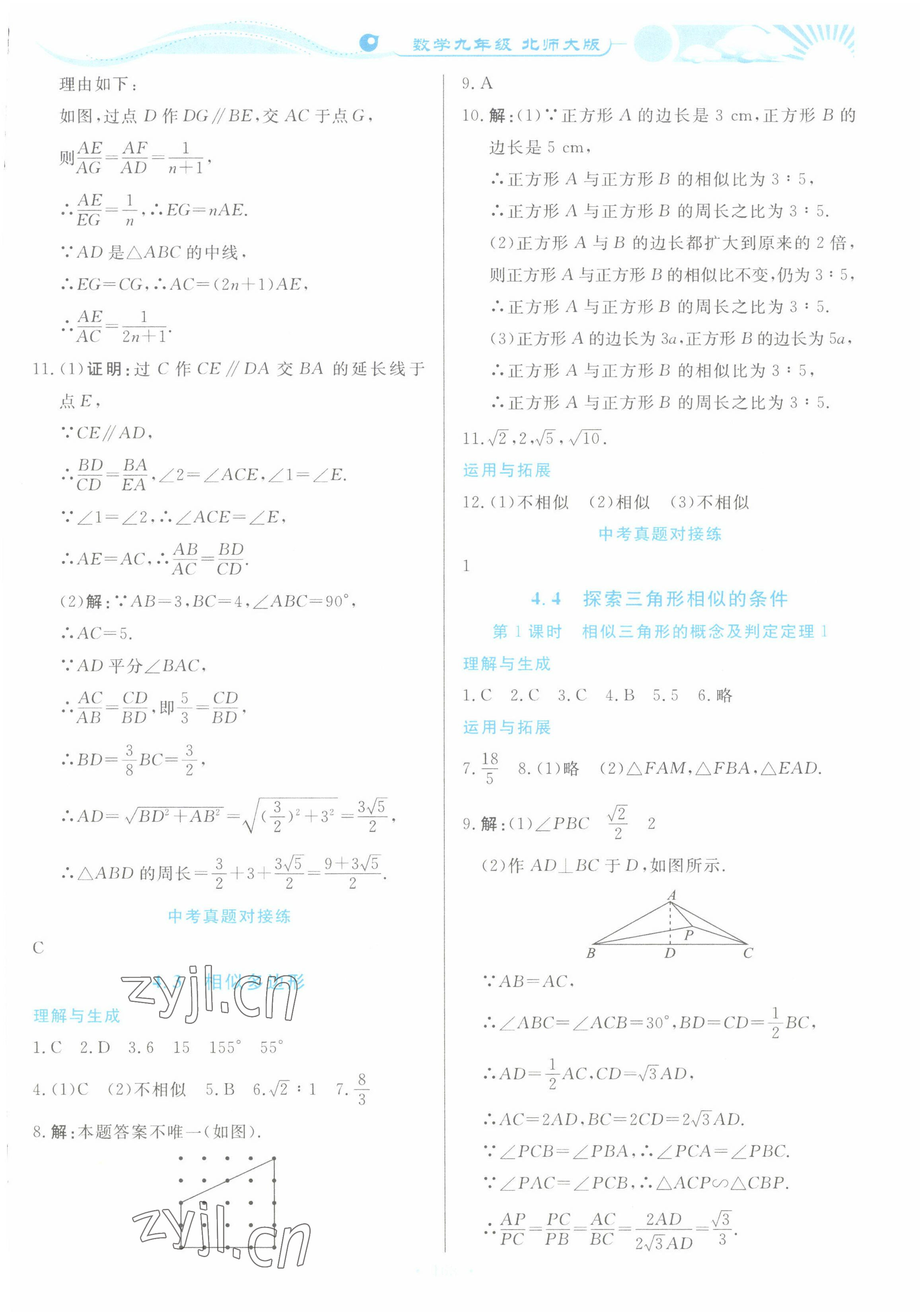 2022年學(xué)力水平同步檢測(cè)與評(píng)估九年級(jí)數(shù)學(xué)全一冊(cè)北師大版 第15頁