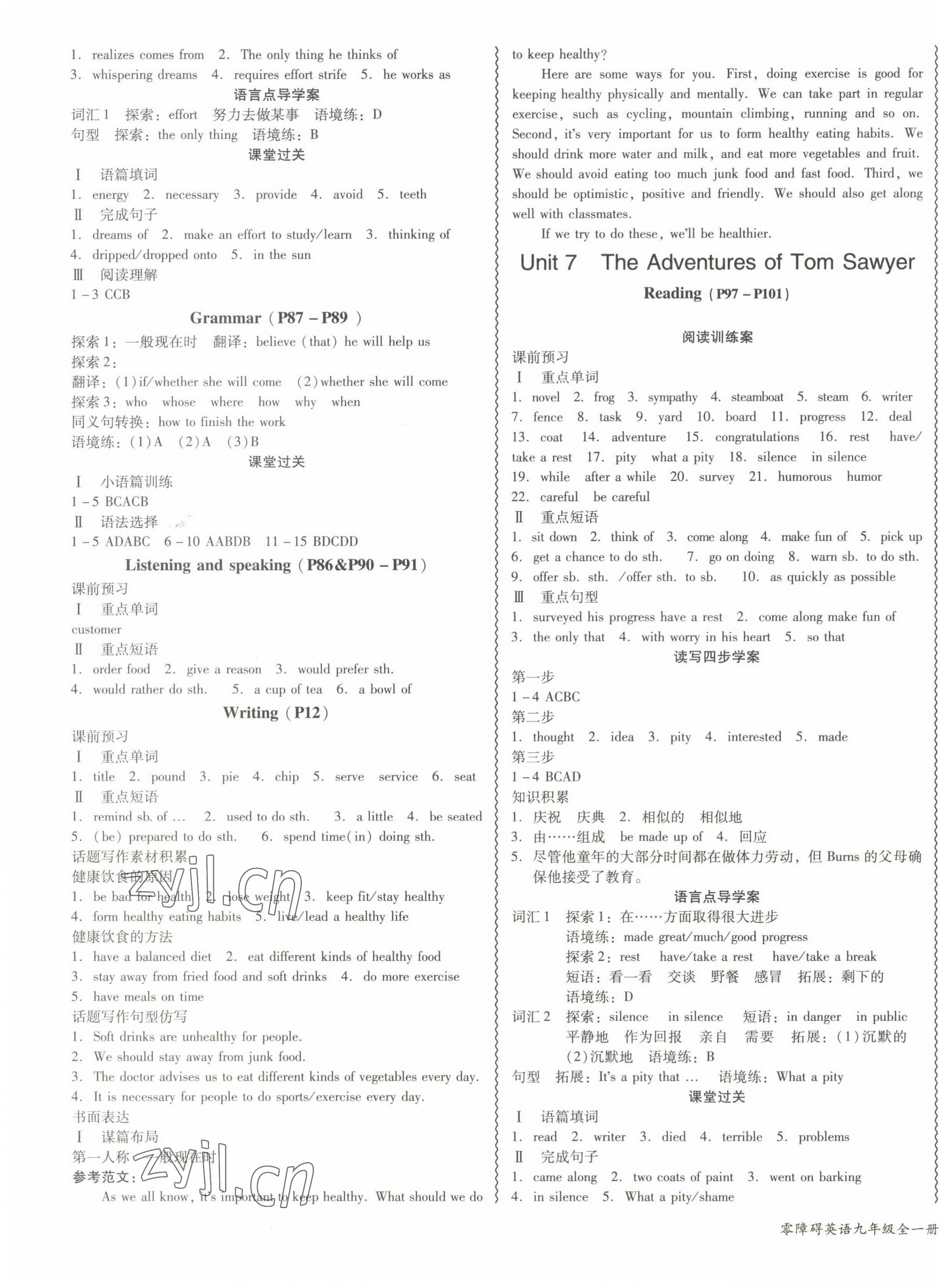 2022年零障礙英語九年級全一冊廣州專版B版 第7頁