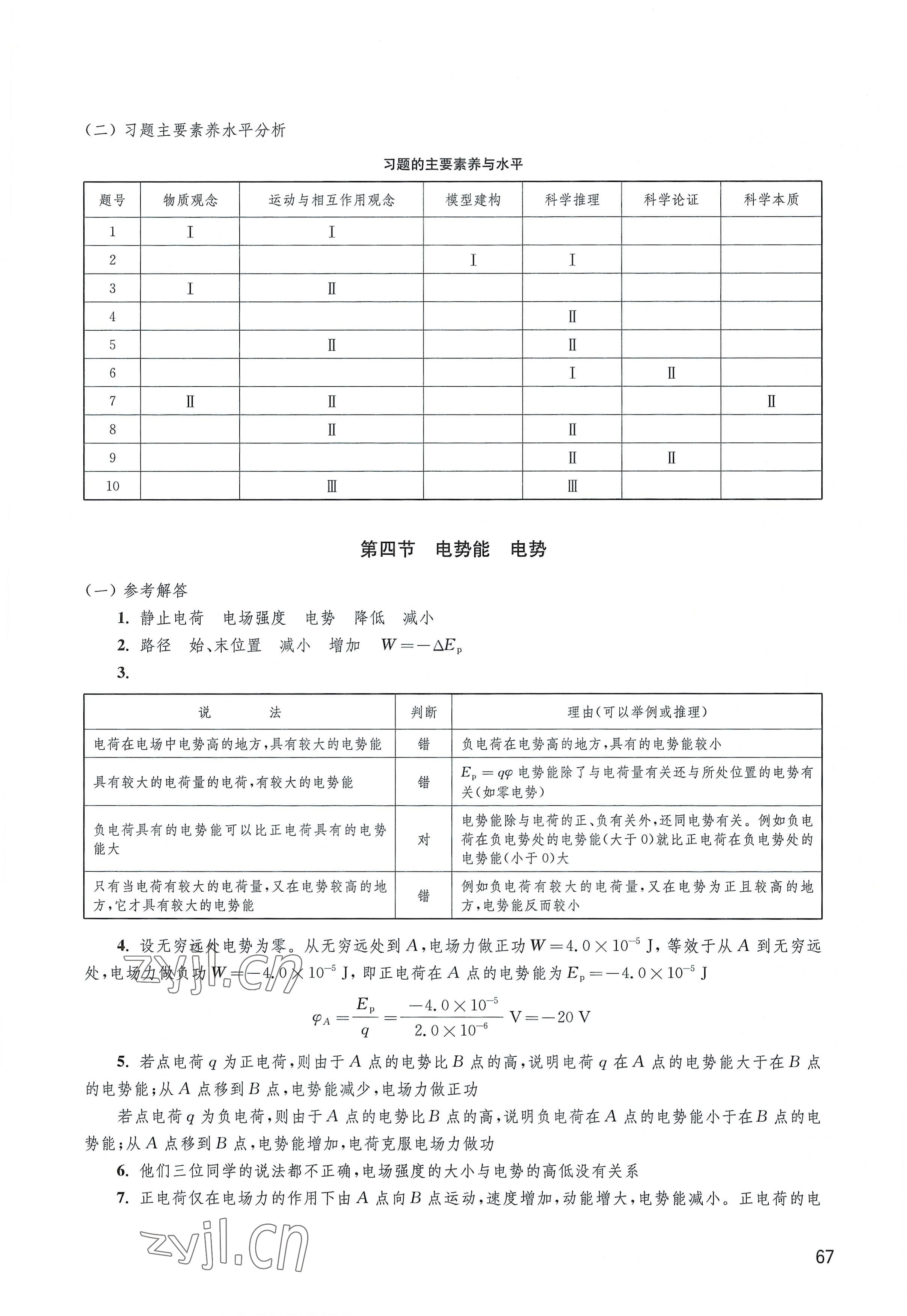 2022年練習部分高中物理必修第三冊滬科版 參考答案第5頁