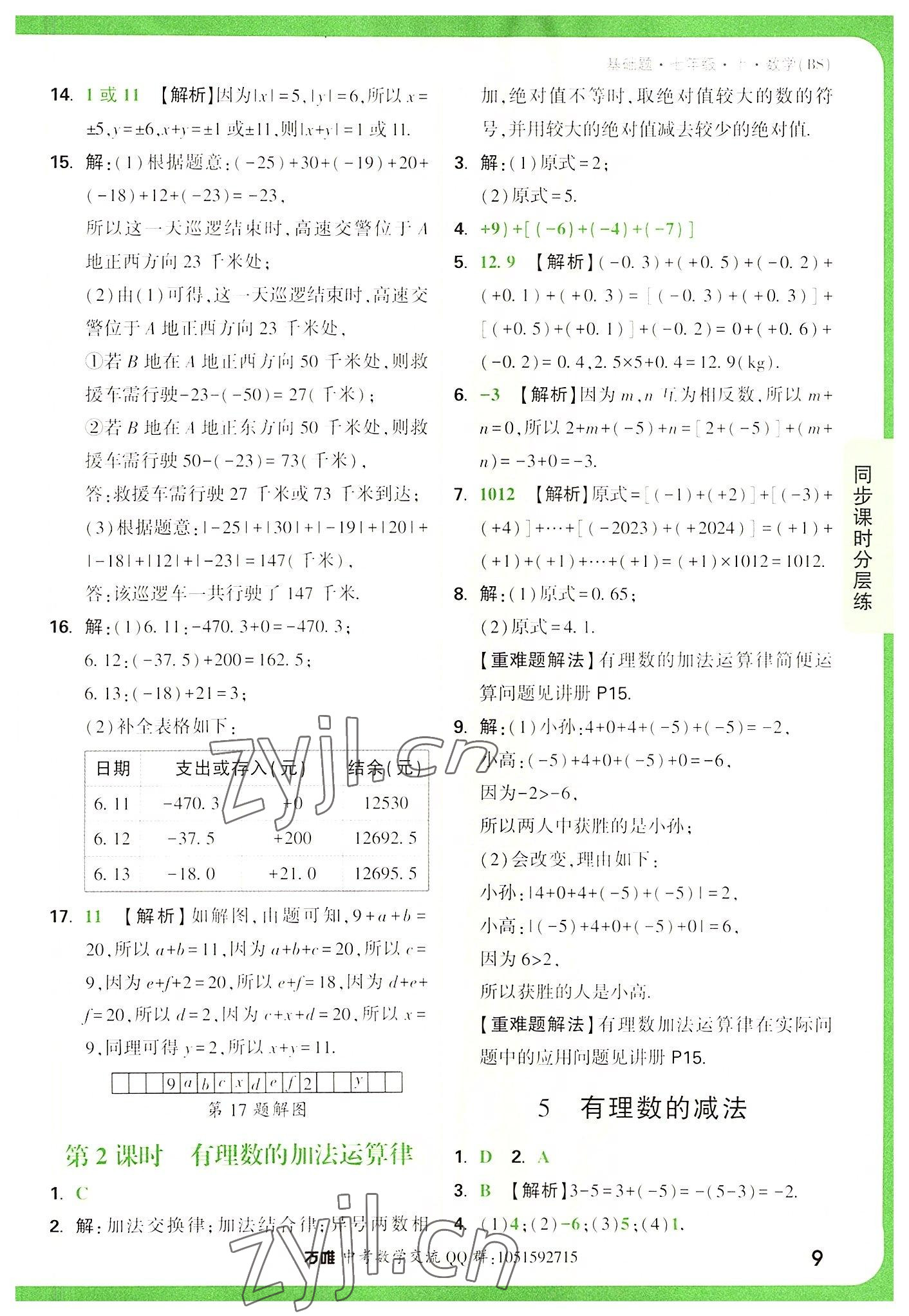 2022年萬唯中考基礎題七年級數學上冊北師大版 第9頁