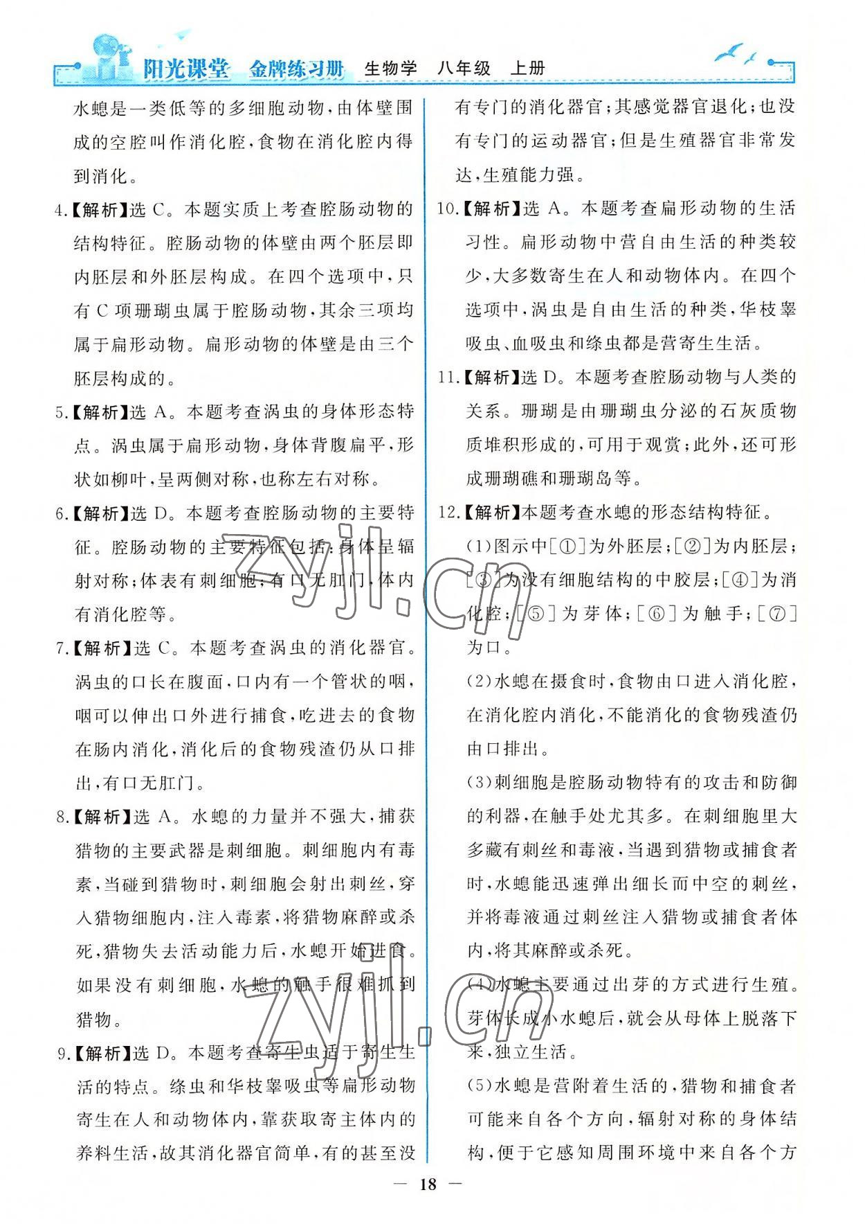 2022年陽光課堂金牌練習(xí)冊八年級(jí)生物上冊人教版 第2頁