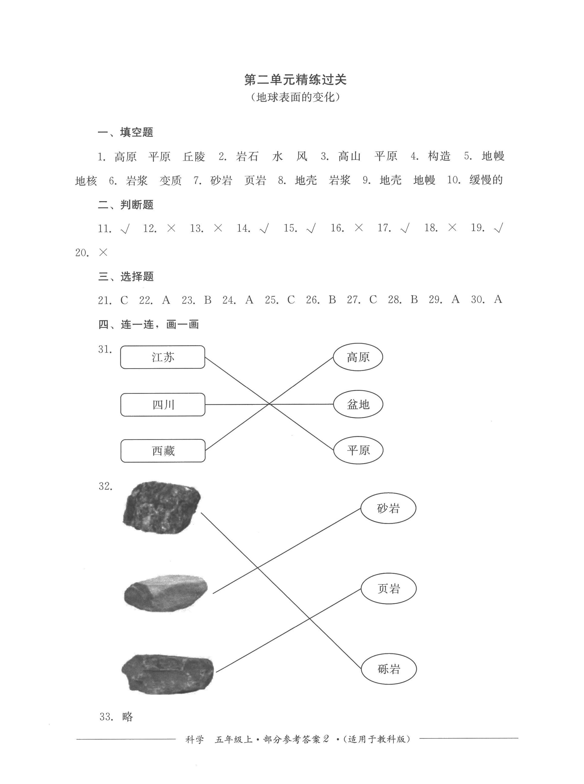 2022年精練過關(guān)四川教育出版社五年級科學(xué)上冊教科版 第2頁