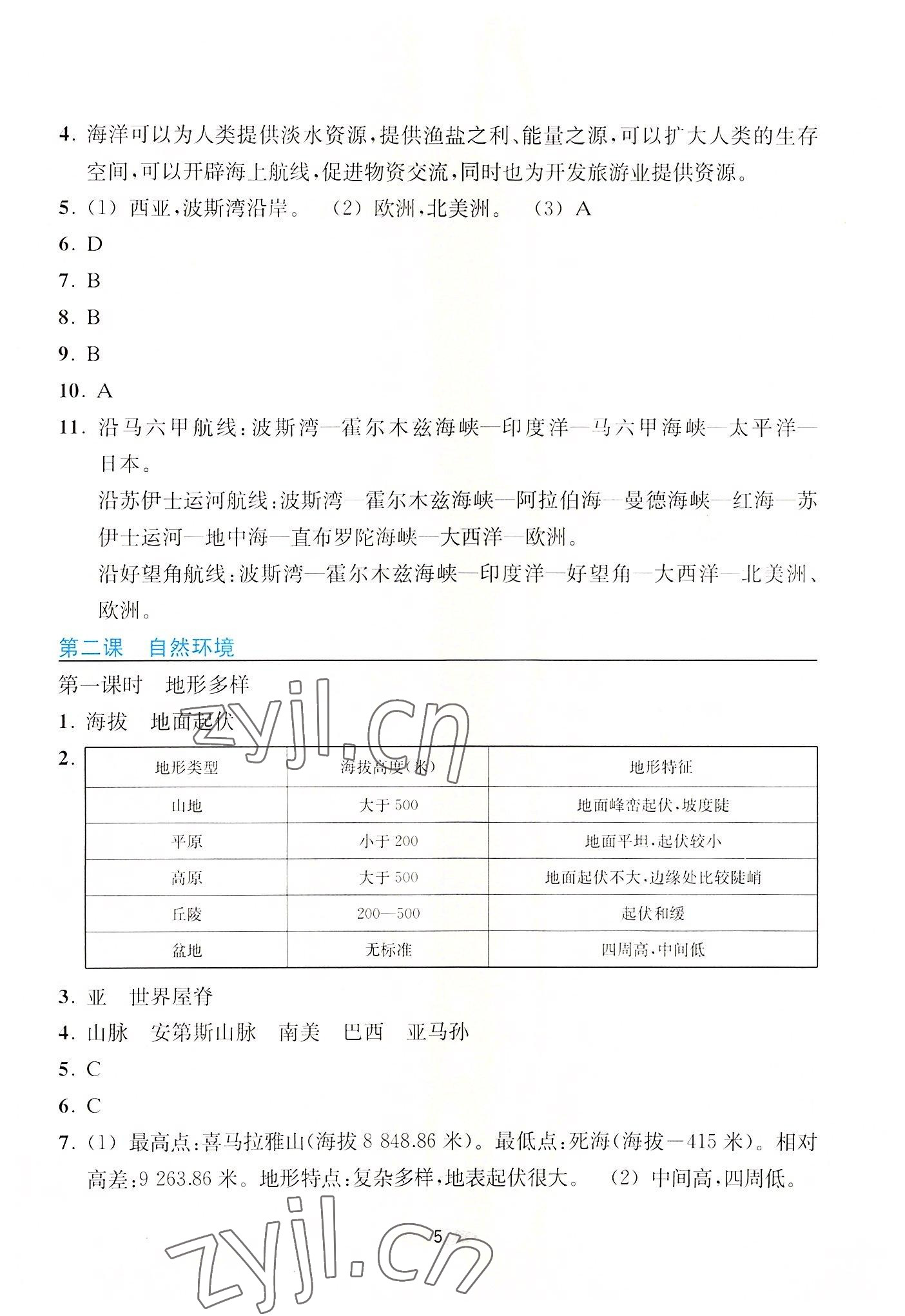 2022年預學與導學七年級地理上冊人教版 第5頁