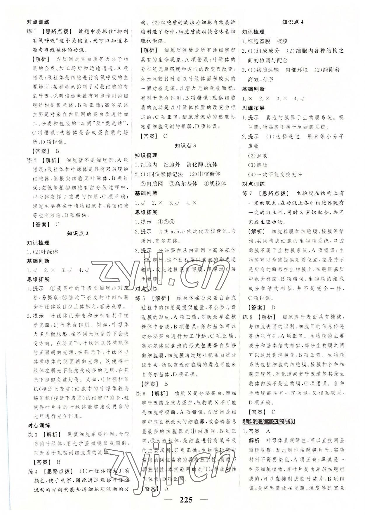 2022年高考調(diào)研衡水重點中學新教材同步學案高中生物必修1人教版 第11頁