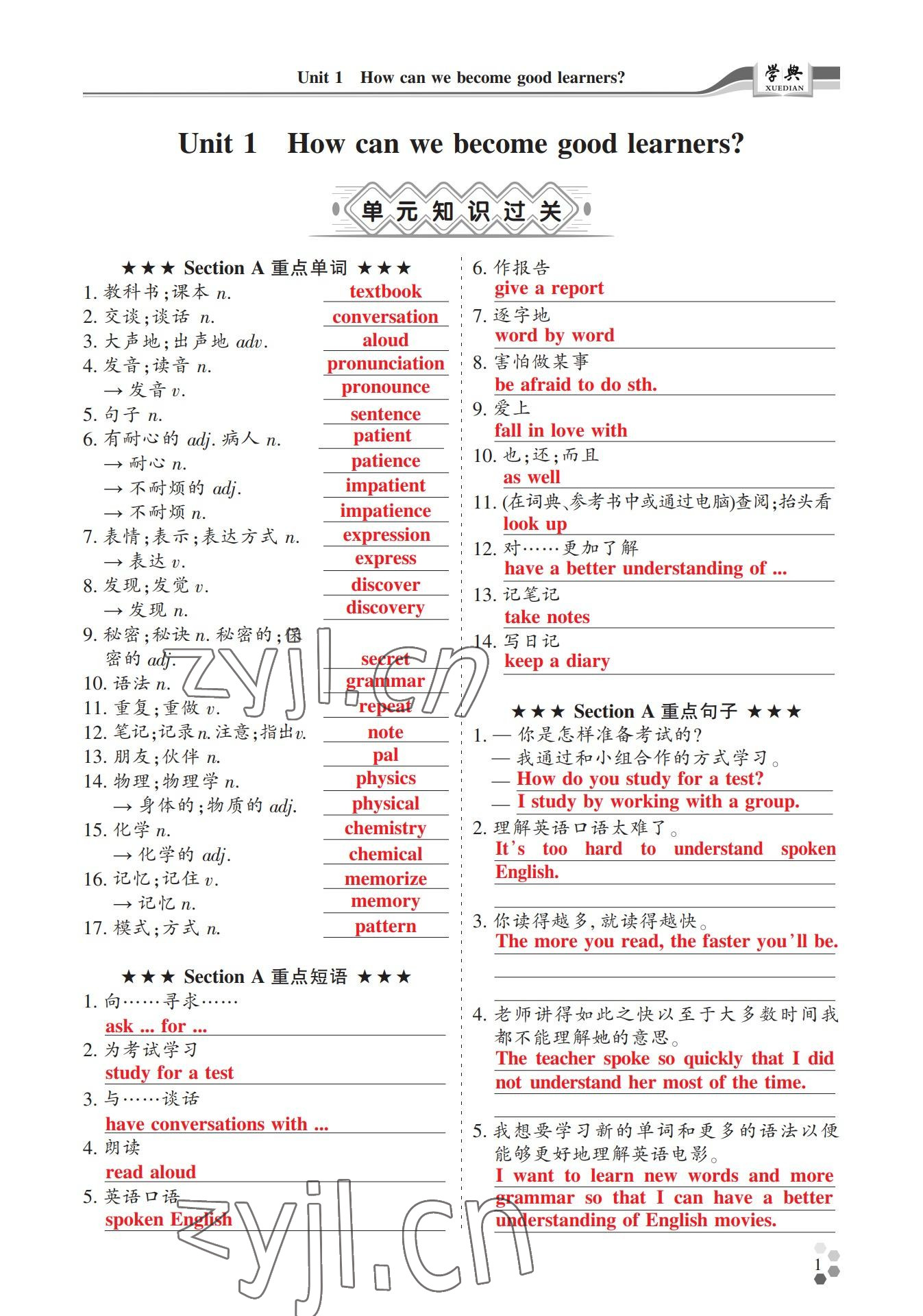 2022年學(xué)典四川九年級英語全一冊人教版 參考答案第2頁