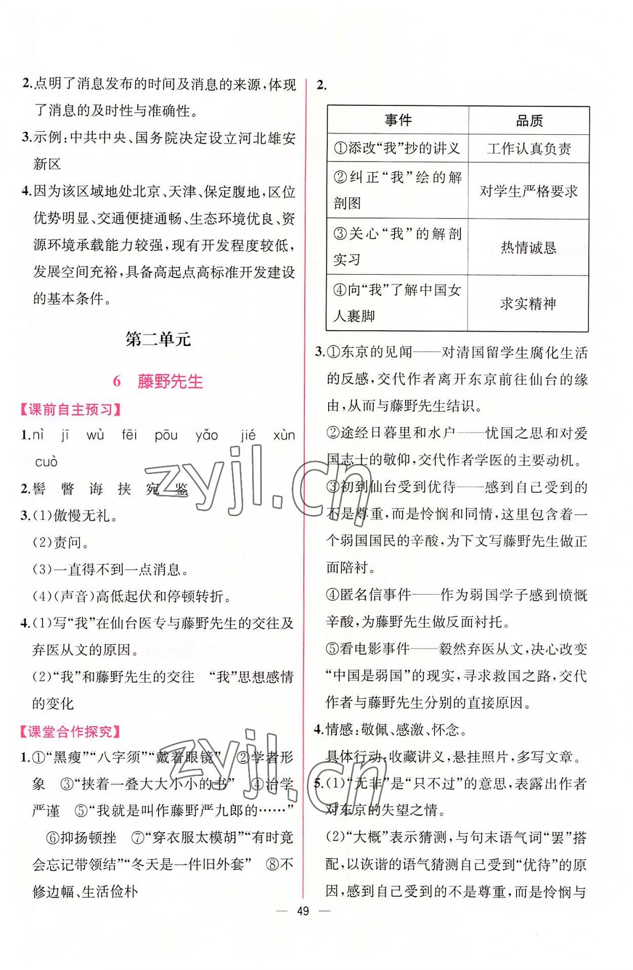 2022年同步導(dǎo)學(xué)案課時(shí)練八年級(jí)語(yǔ)文上冊(cè)人教版 第5頁(yè)