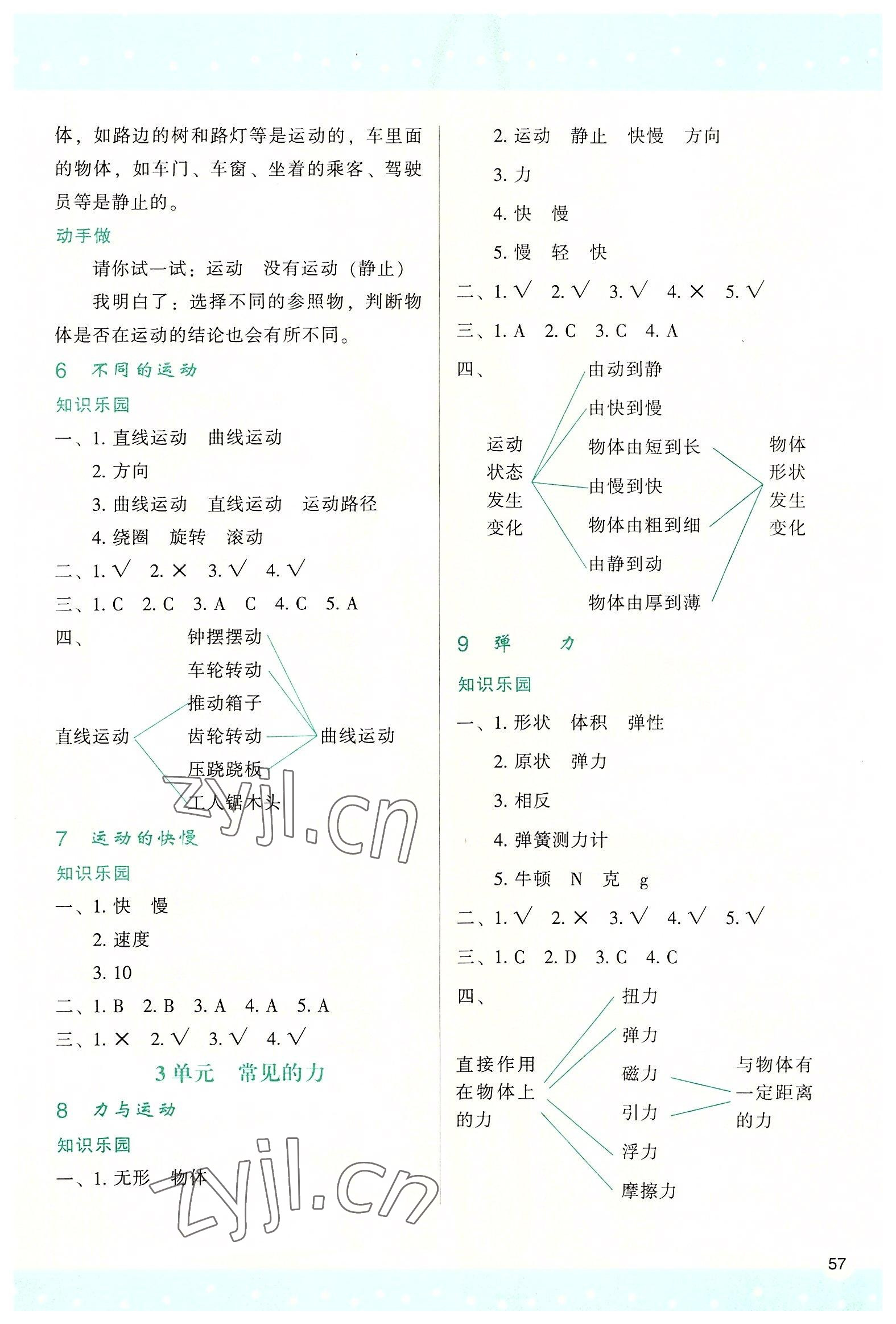 2022年新課程學習與評價四年級科學上冊蘇教版 參考答案第2頁