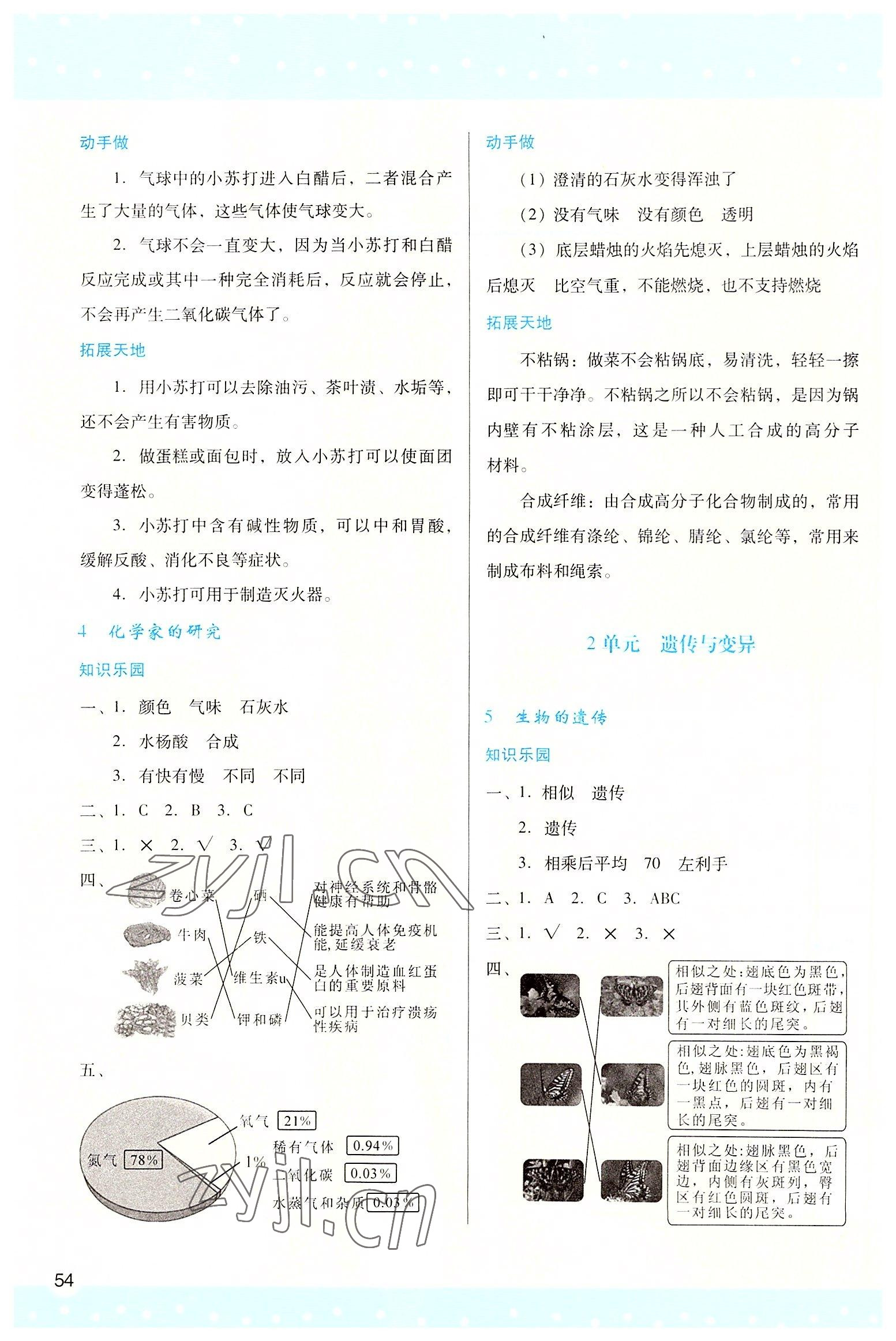 2022年新課程學(xué)習(xí)與評(píng)價(jià)六年級(jí)科學(xué)上冊(cè)蘇教版 參考答案第2頁